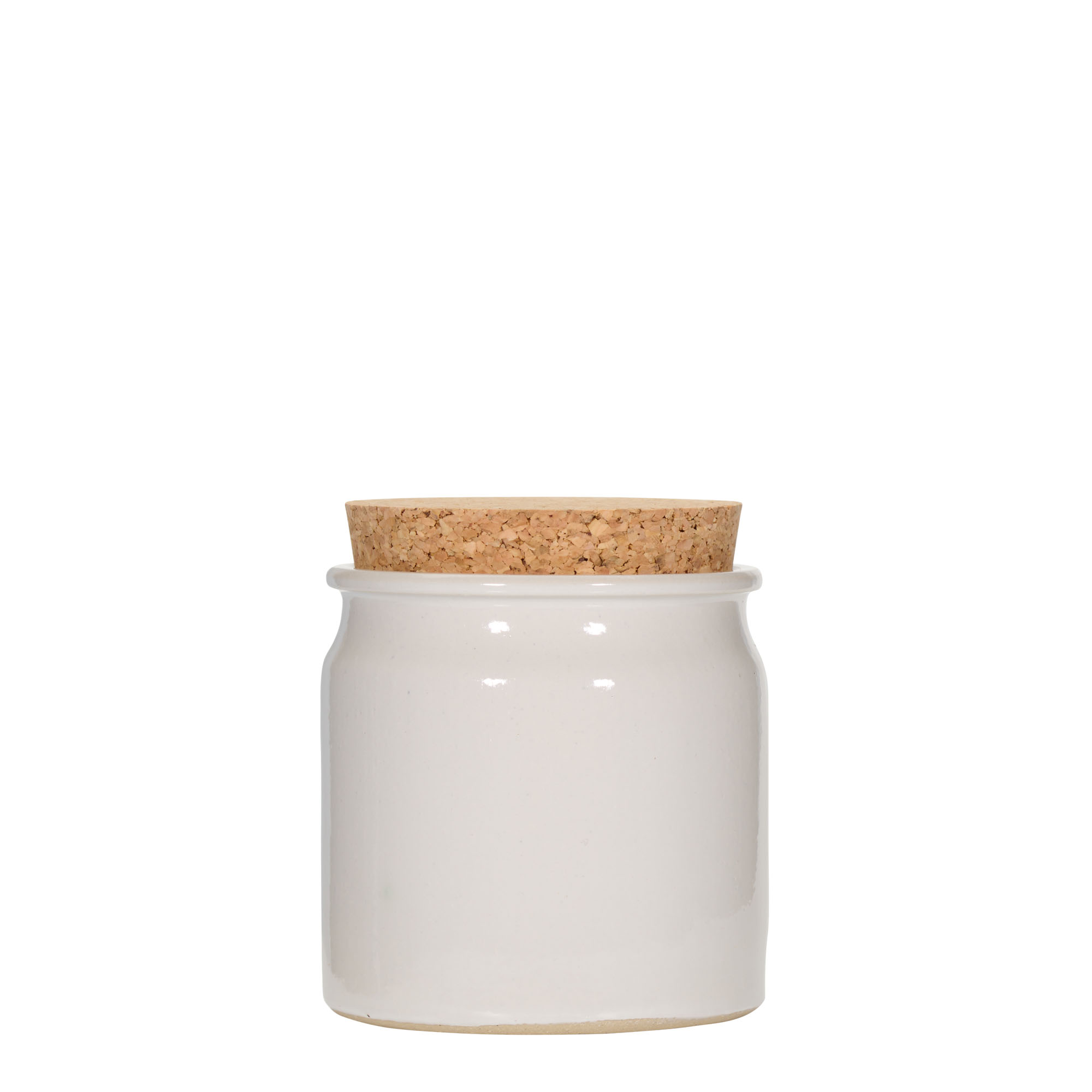 Vaso de gres 160 ml, cerâmica, branco, abertura: cortiça Vaso de gres 160 ml, cerâmica, branco, abertura: cortiça