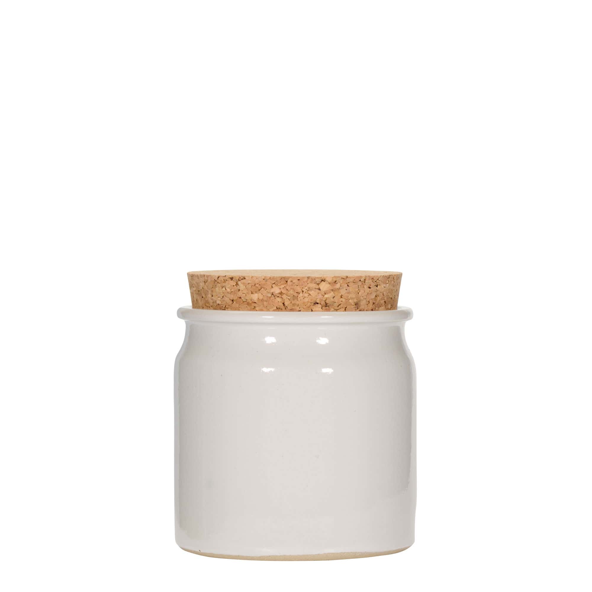 Vaso de gres 160 ml, cerâmica, branco, abertura: cortiça