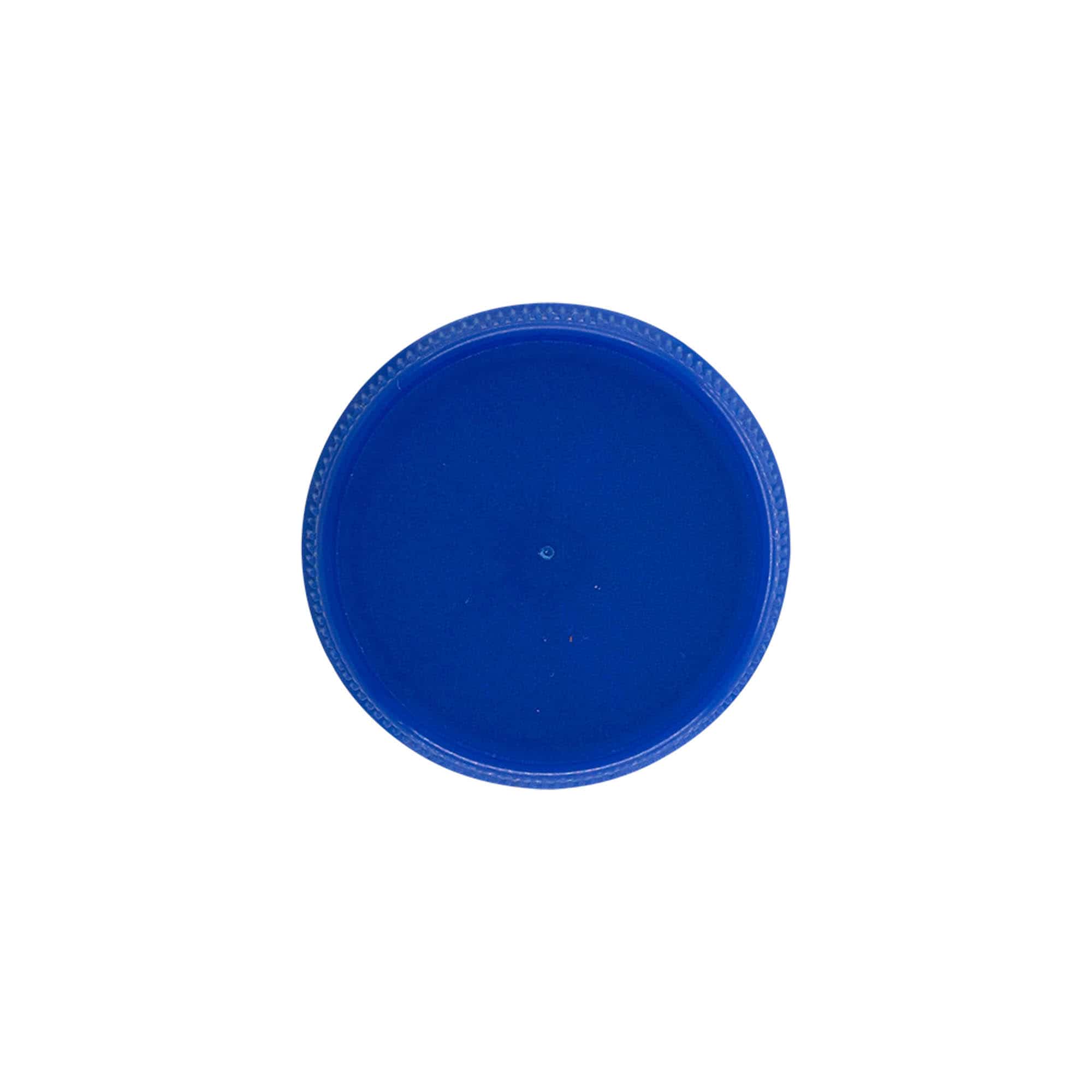 Tampa de rosca com duas roscas, plástico PE, azul, boca: PET 38 mm