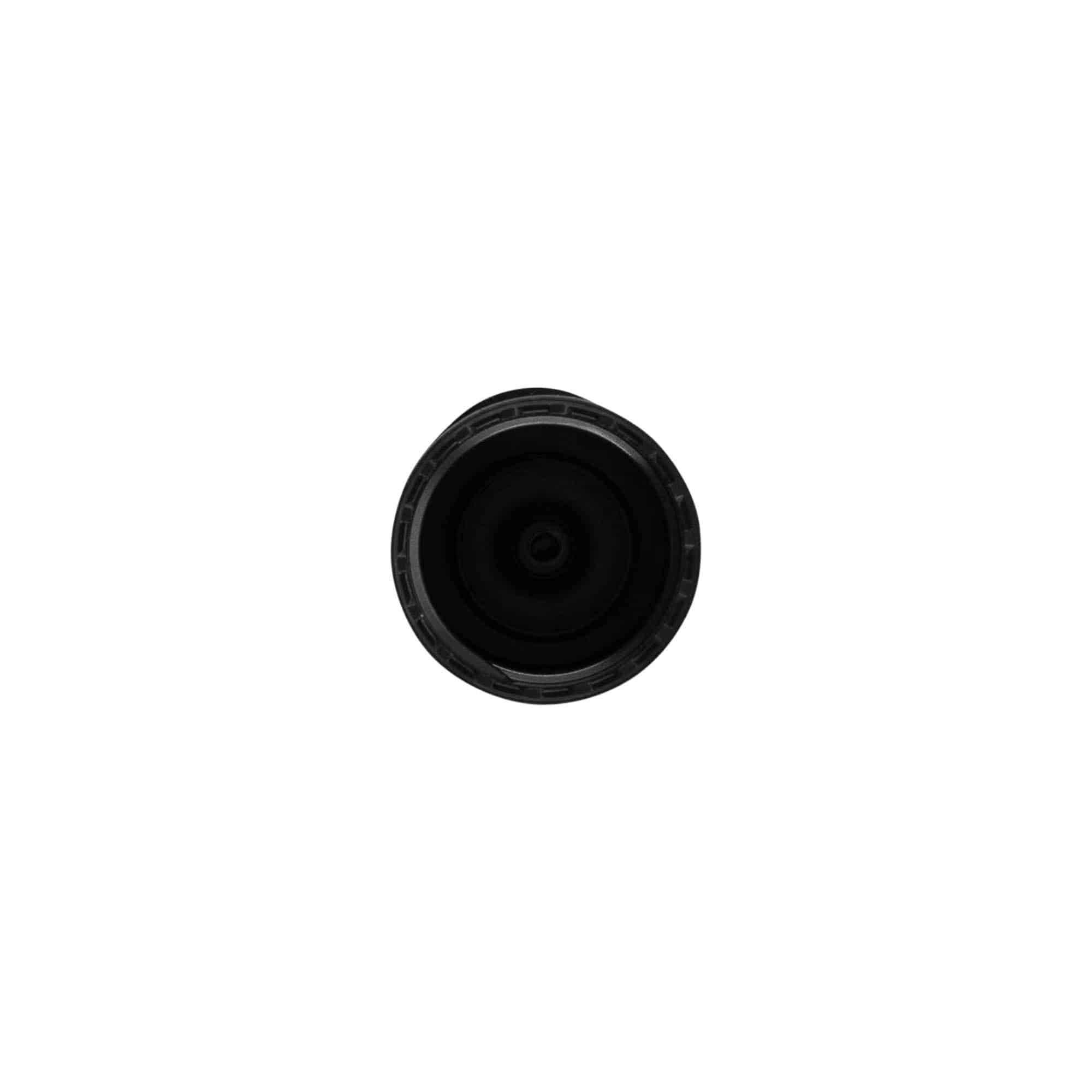 Tampa de rosca com dobradiça, plástico PP, preto, para boca: 20/410