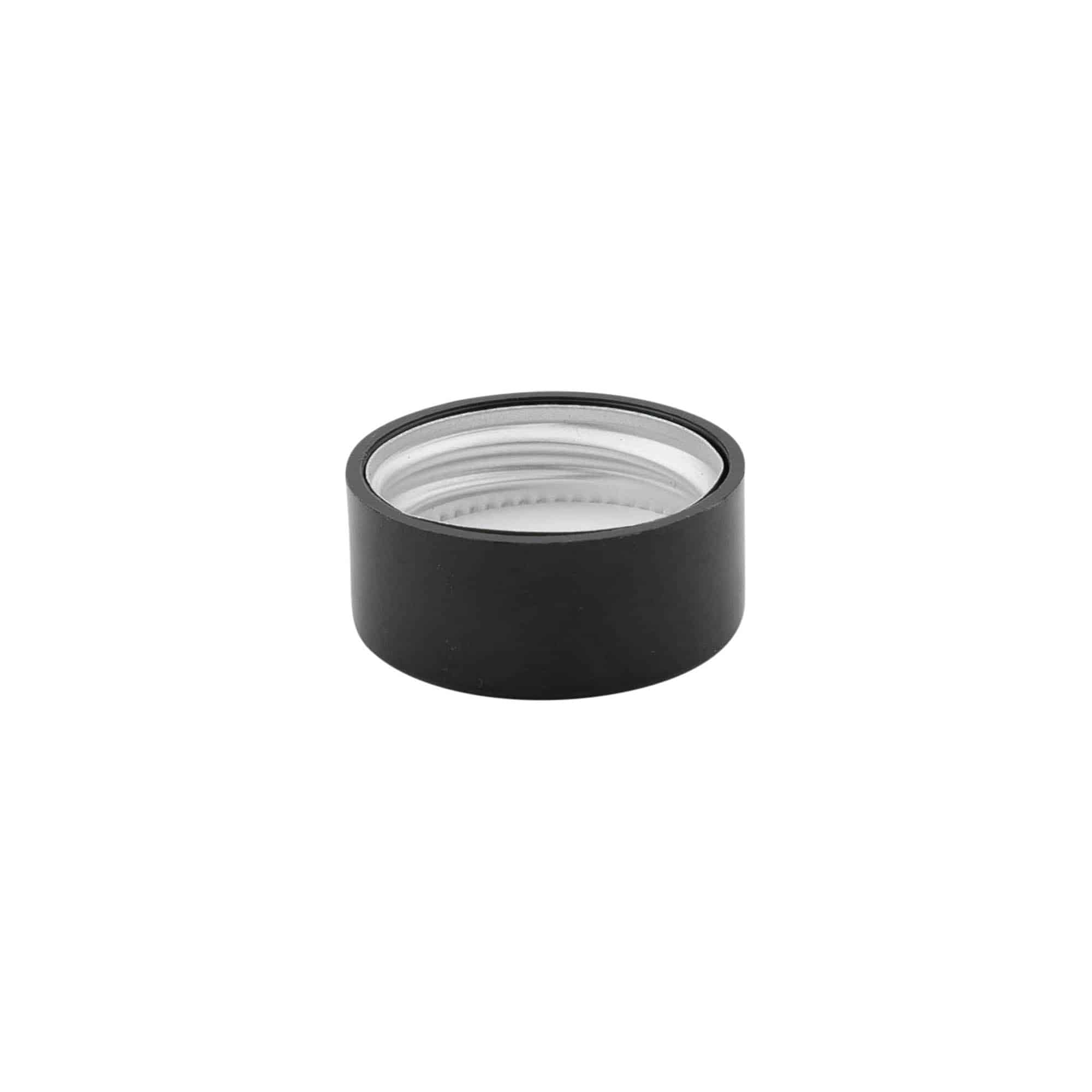 Tampa de rosca, plástico ABS, preto, para bocal: GPI 28/400