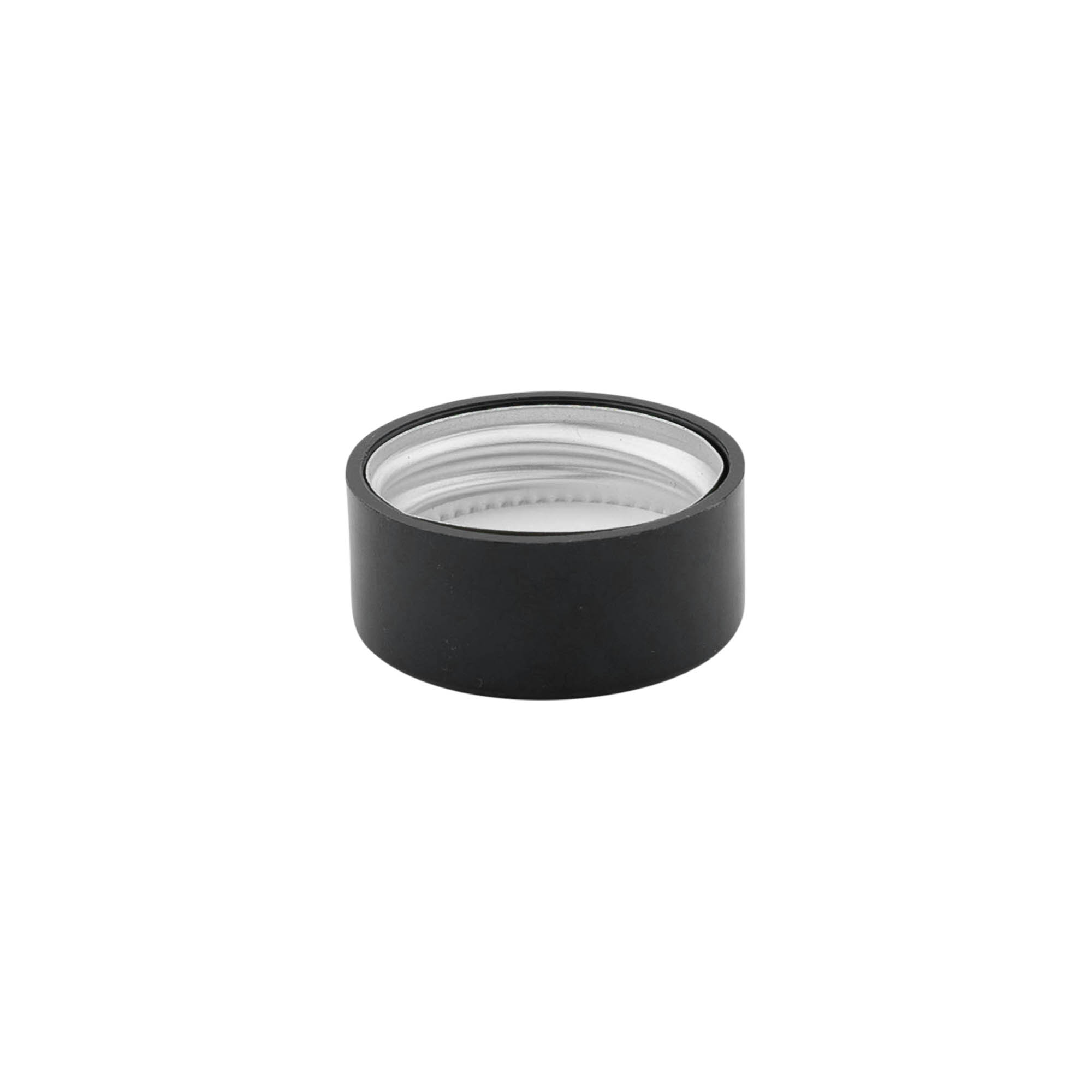 Tampa de rosca, plástico ABS, preto, para bocal: GPI 28/400