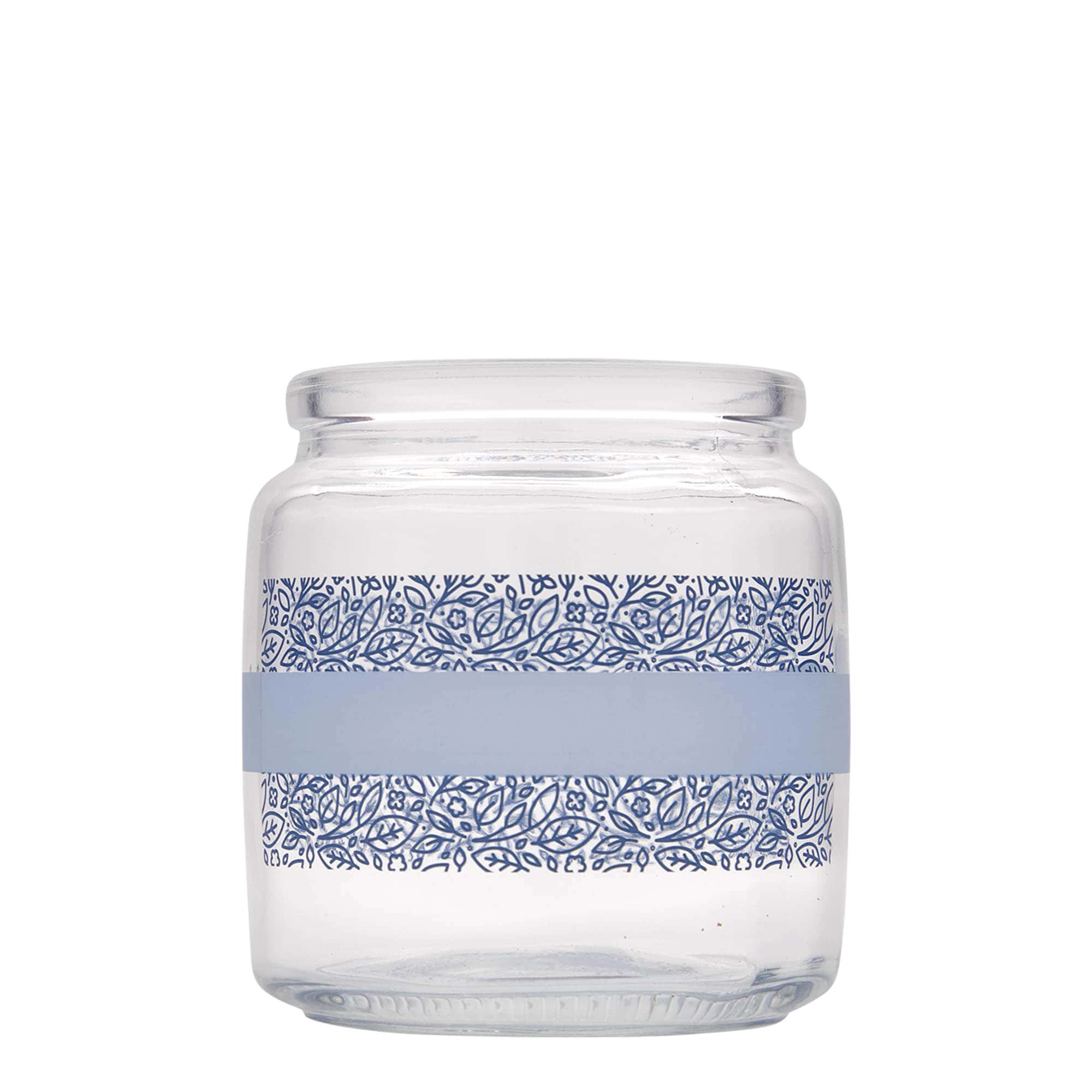 750 ml vidro com rolha 'Giara', motivo: Naturalmente azul, boca: rolha