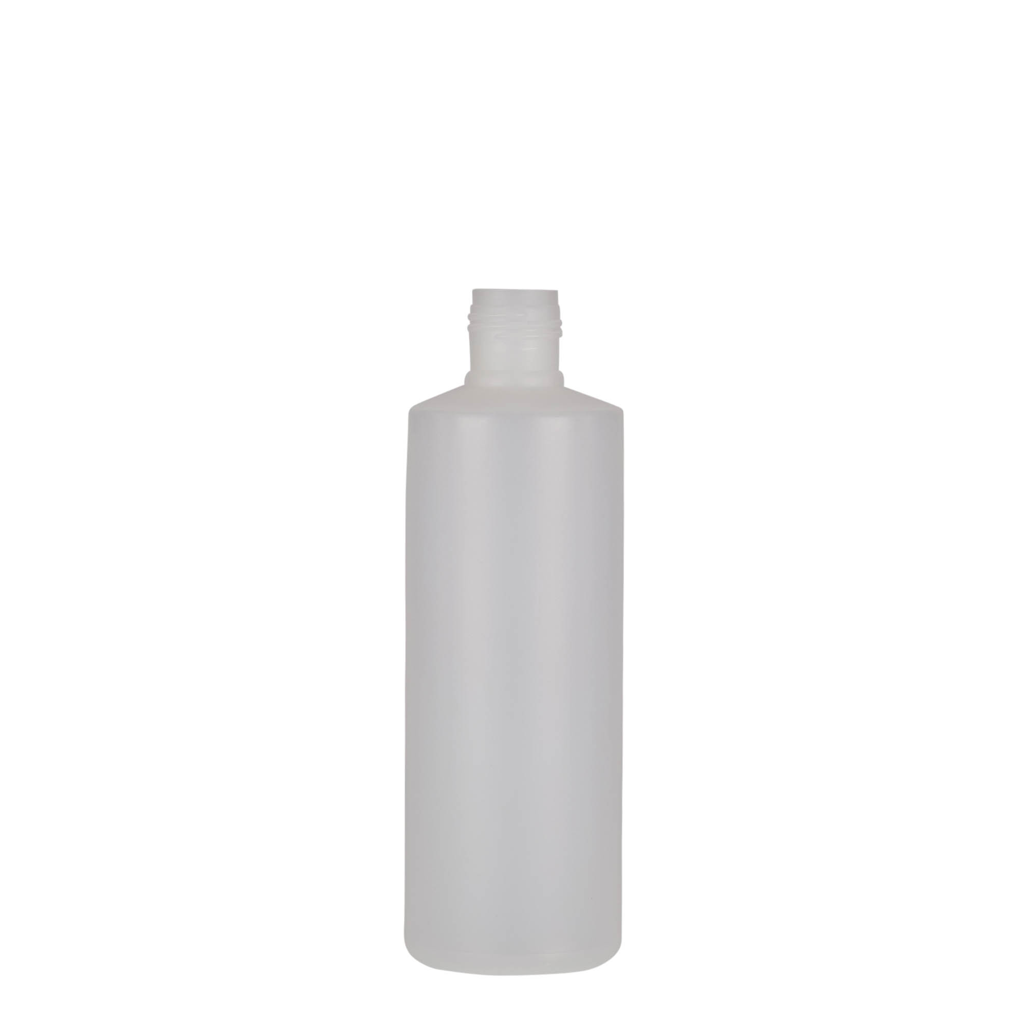 200 ml garrafa redonda, plástico PE, natural, abertura: tampa de rosca