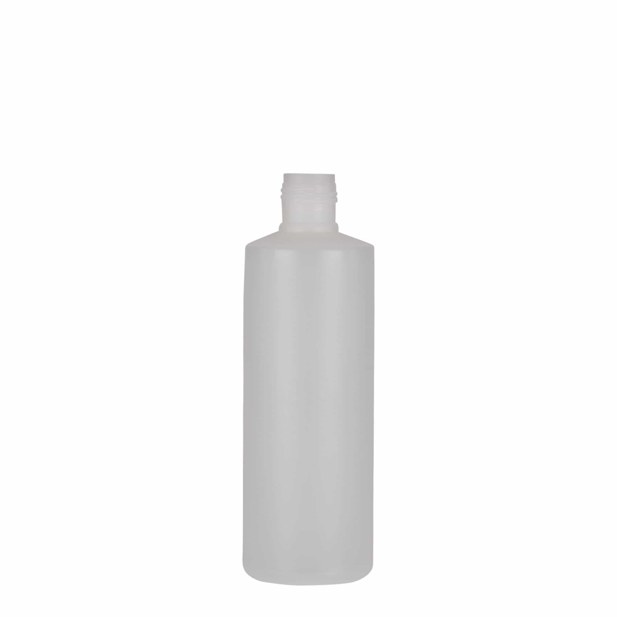 200 ml garrafa redonda, plástico PE, natural, abertura: tampa de rosca