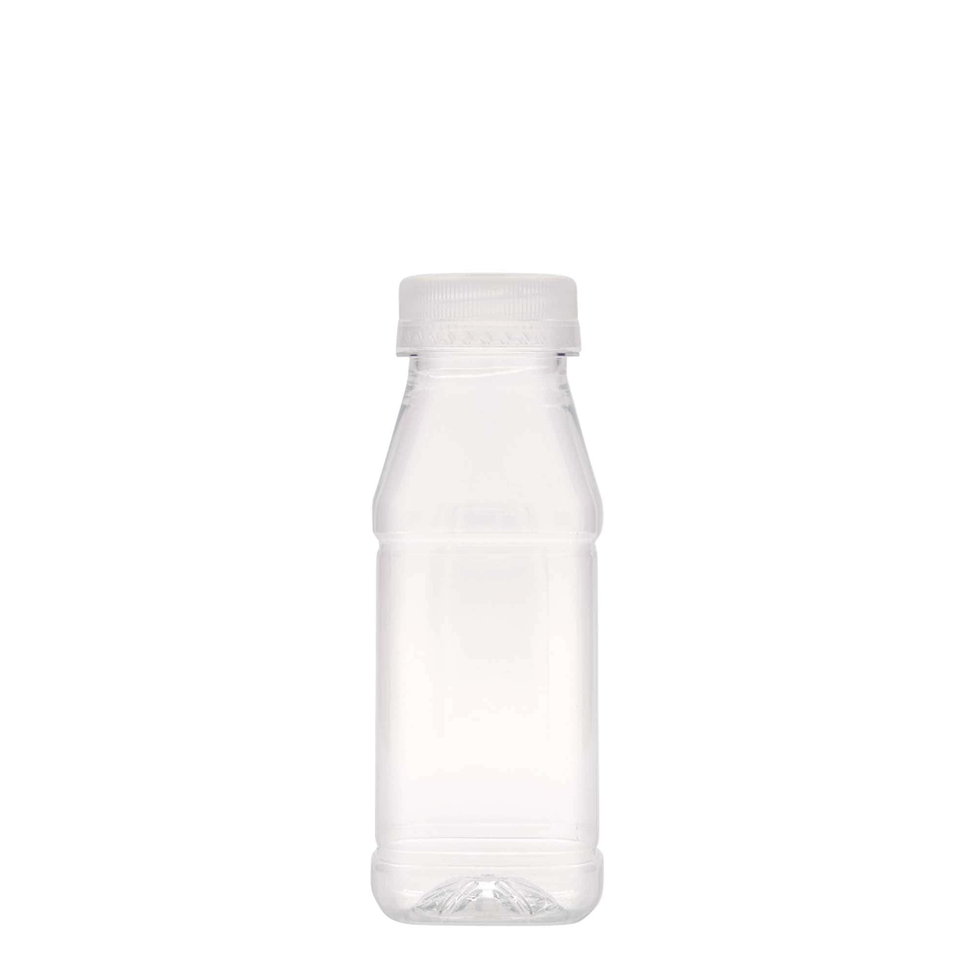 Frasco PET de 250 ml 'Milk and Juice Carré', quadrado, plástico, boca: 38 mm