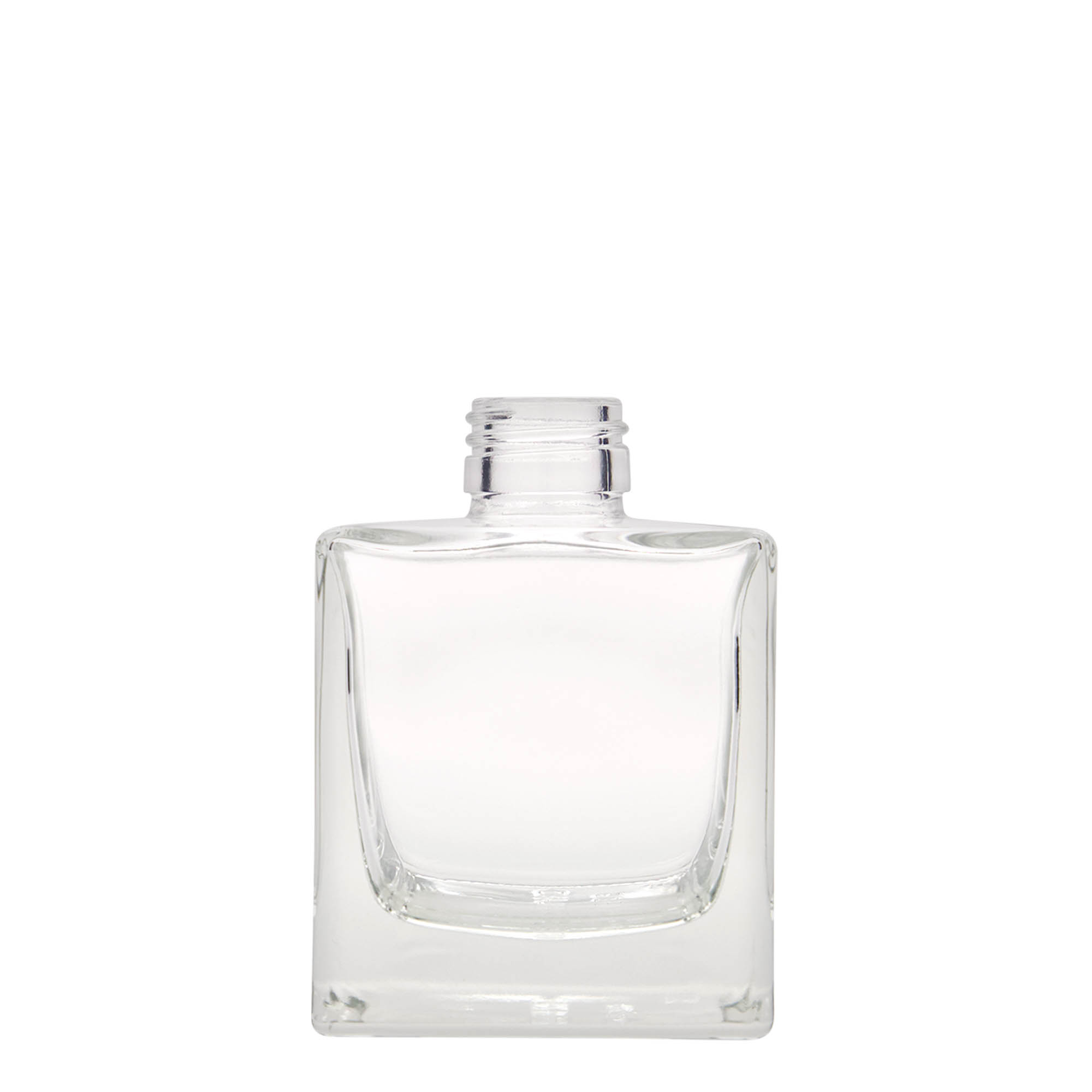 Frasco de vidro de 200 ml 'Cube', quadrado, boca: PP 28