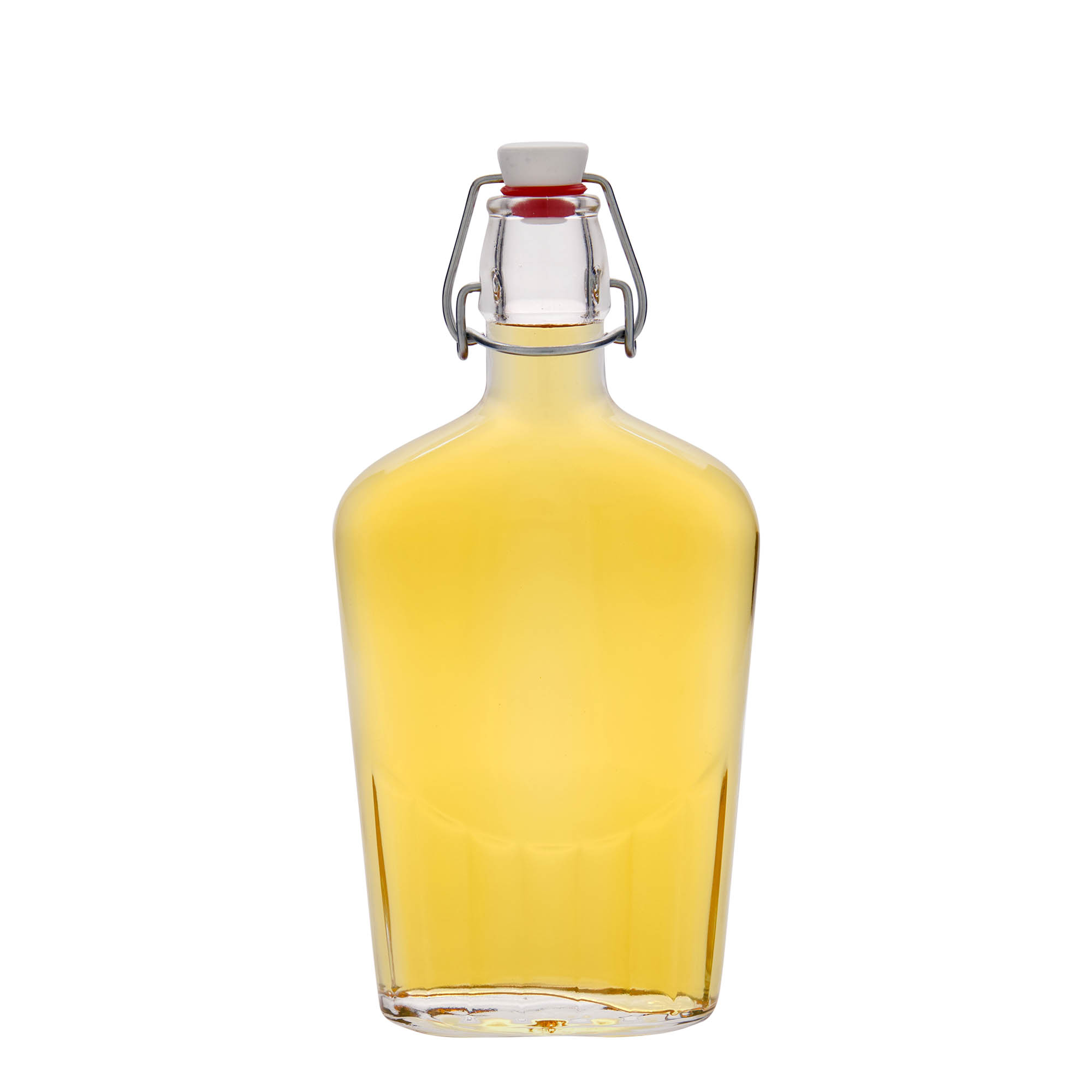 Garrafa de vidro de 500 ml 'Fiaschetta', oval, boca: fecho de alavanca Garrafa de vidro de 500 ml 'Fiaschetta', oval, boca: fecho de alavanca