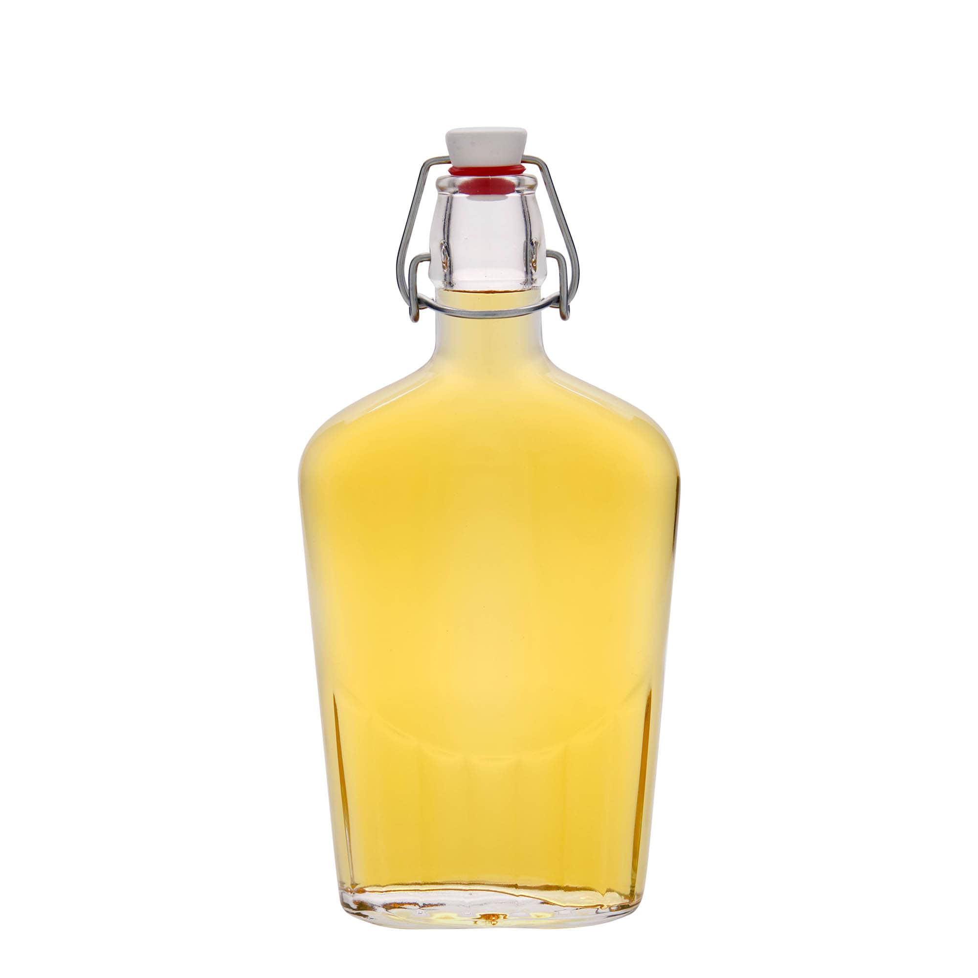 Garrafa de vidro de 500 ml 'Fiaschetta', oval, boca: fecho de alavanca