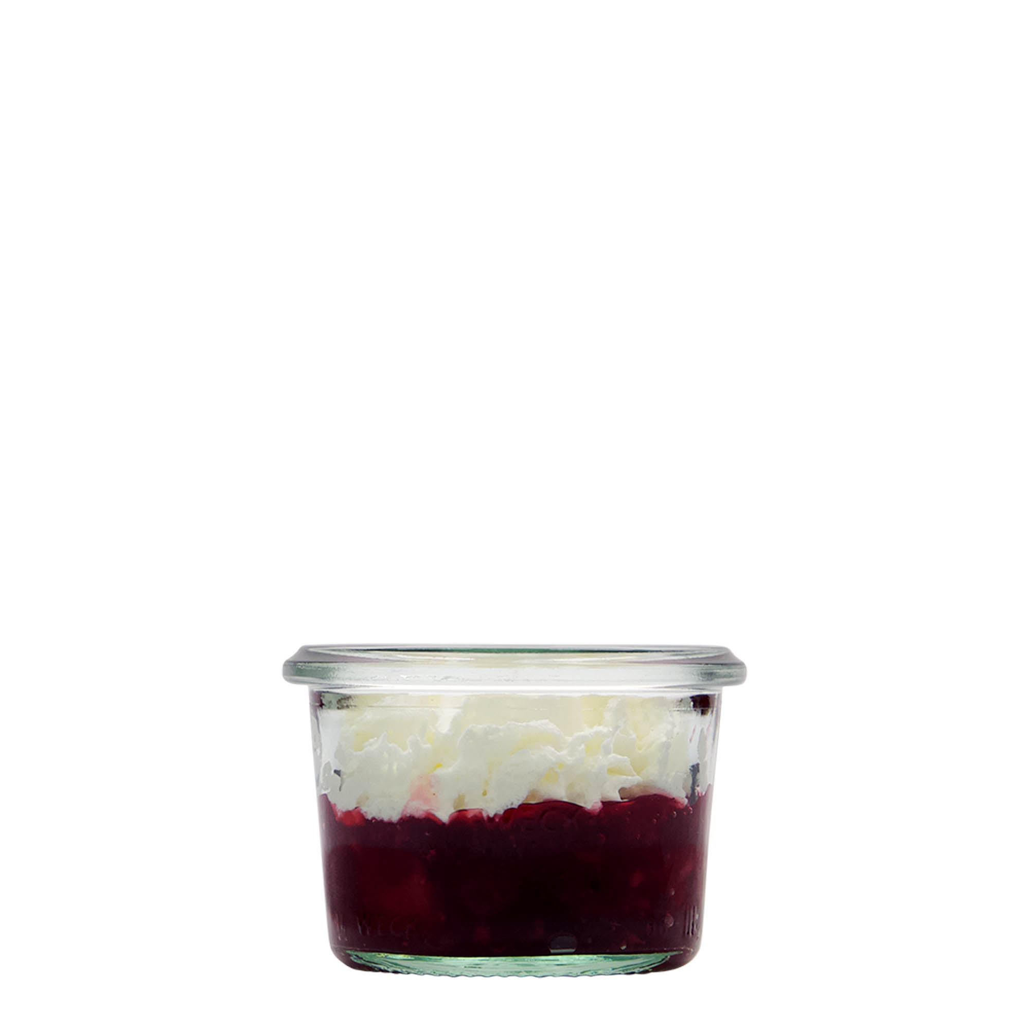 80 ml frasco WECK com tampa invertida, Boca: Borda redonda