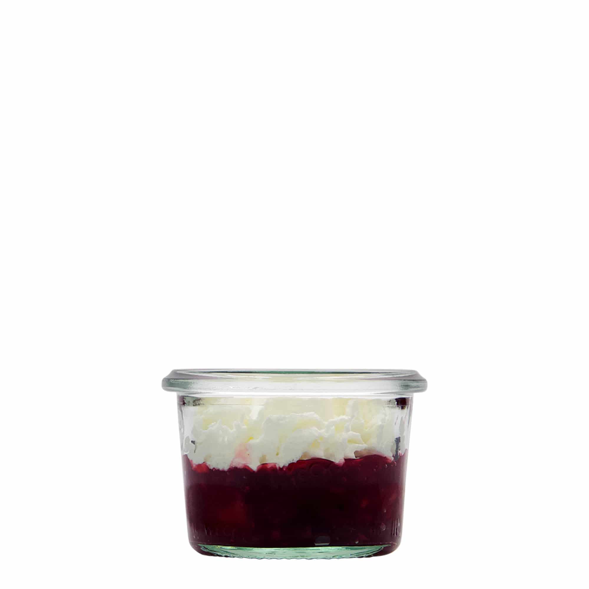 80 ml frasco WECK com tampa invertida, Boca: Borda redonda