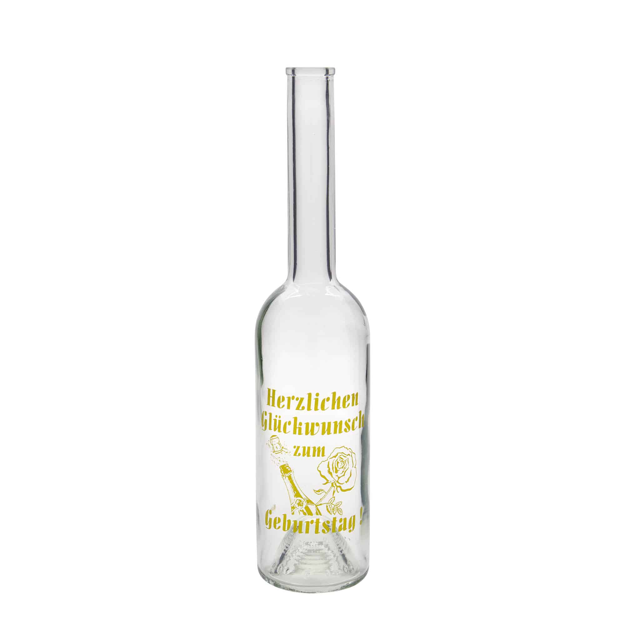 500 ml Garrafa de vidro 'Opera', Motivo: Garrafa de Aniversário, boca: Cortiça 500 ml Garrafa de vidro 'Opera', Motivo: Garrafa de Aniversário, boca: Cortiça