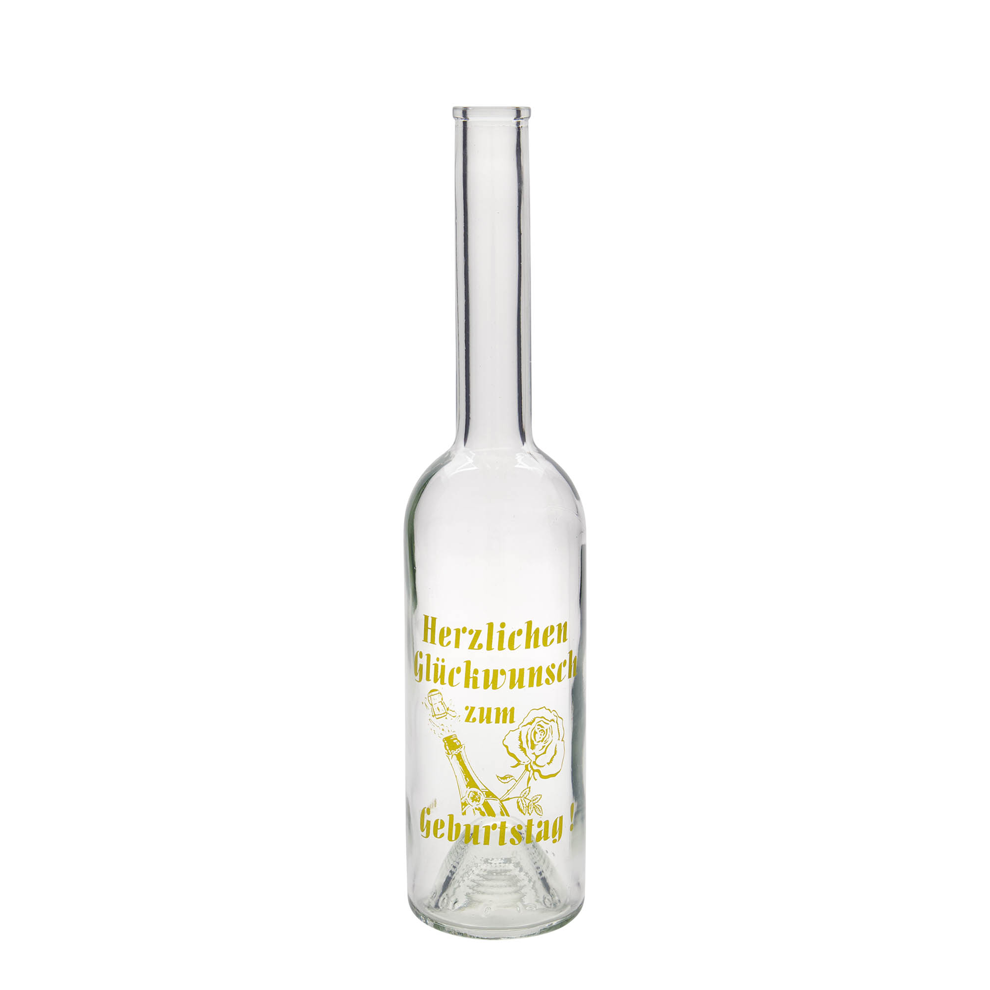 Garrafa de vidro de 500 ml 'Ópera', motivo: garrafa de aniversário, gargalo: cortiça Garrafa de vidro de 500 ml 'Ópera', motivo: garrafa de aniversário, gargalo: cortiça