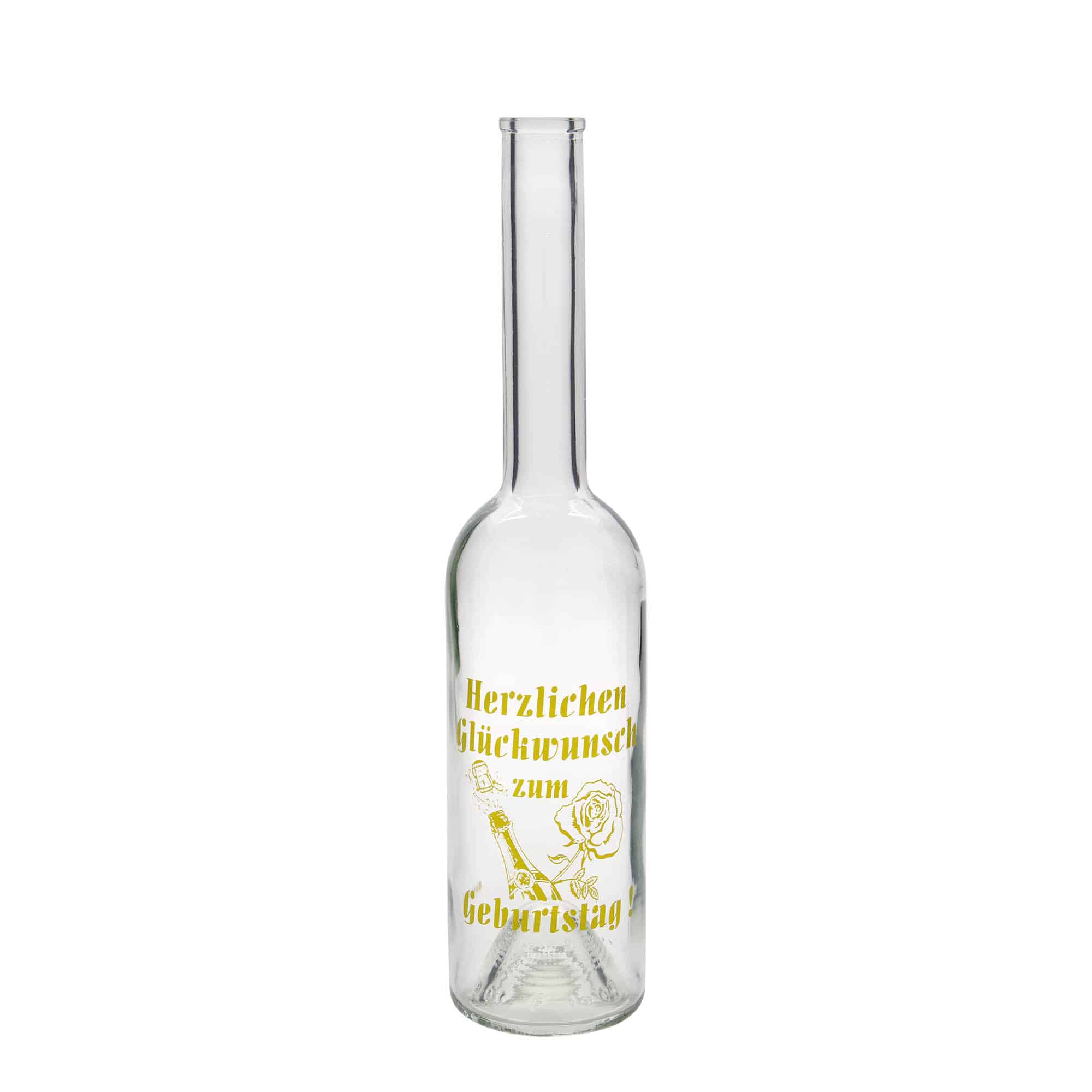 Garrafa de vidro de 500 ml 'Ópera', motivo: garrafa de aniversário, gargalo: cortiça