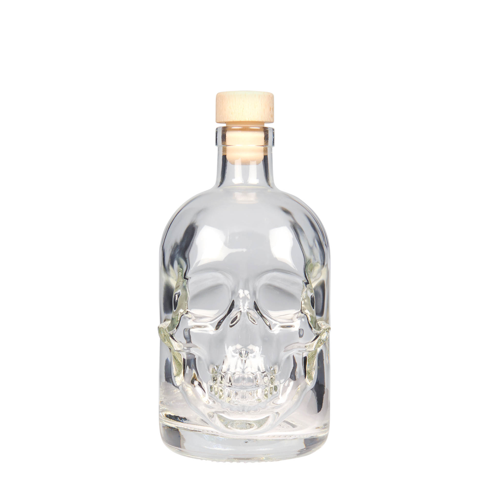 Garrafa de vidro de 500 ml 'Caveira', Boca: Cortiça