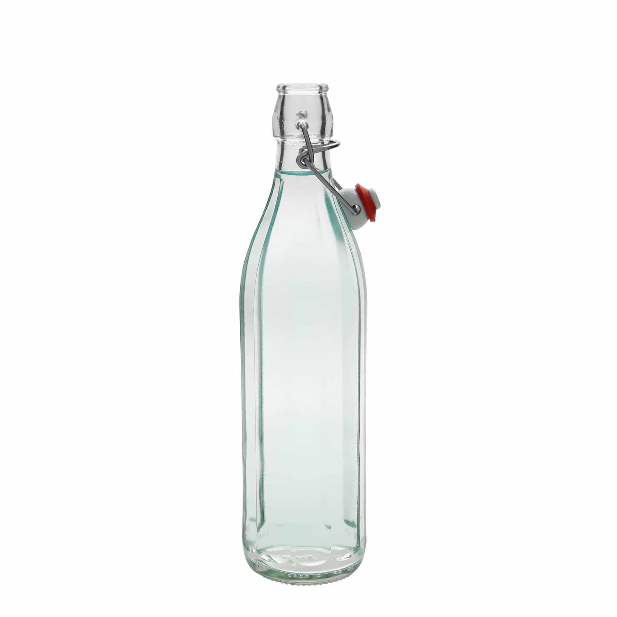 Garrafa de vidro de 750 ml 'Bravo', decagonal, boca: fecho de alavanca
