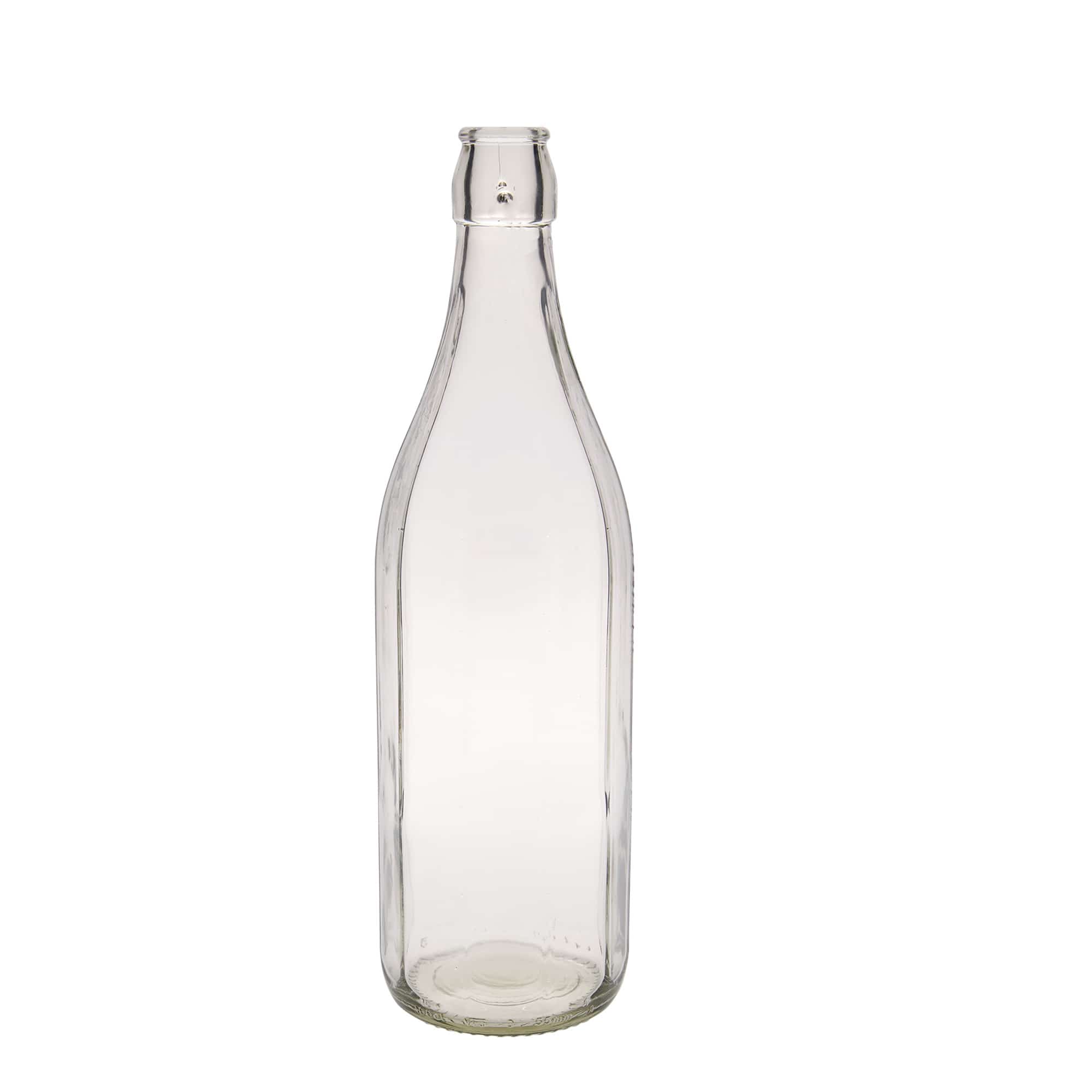 Garrafa de vidro de 1.000 ml 'Bravo' #, decagonal, boca: fecho de alavanca
