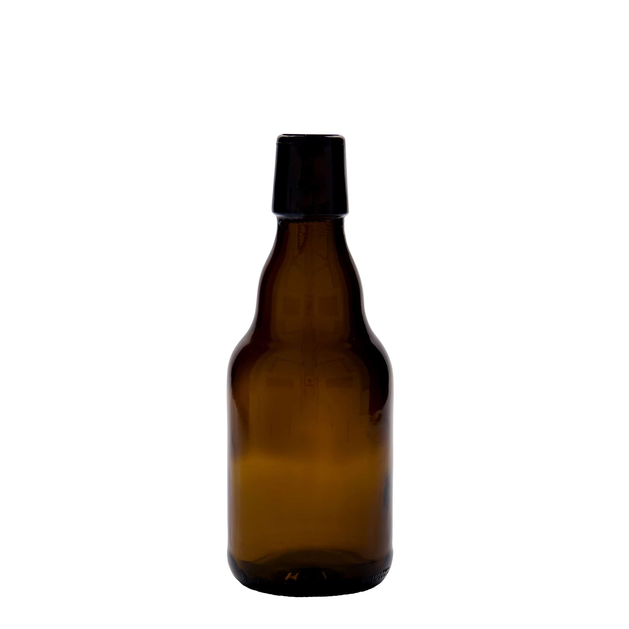 330 ml Garrafa de cerveja 'Steinie', vidro, castanho, boca: Tampa mecânica 330 ml Garrafa de cerveja 'Steinie', vidro, castanho, boca: Tampa mecânica