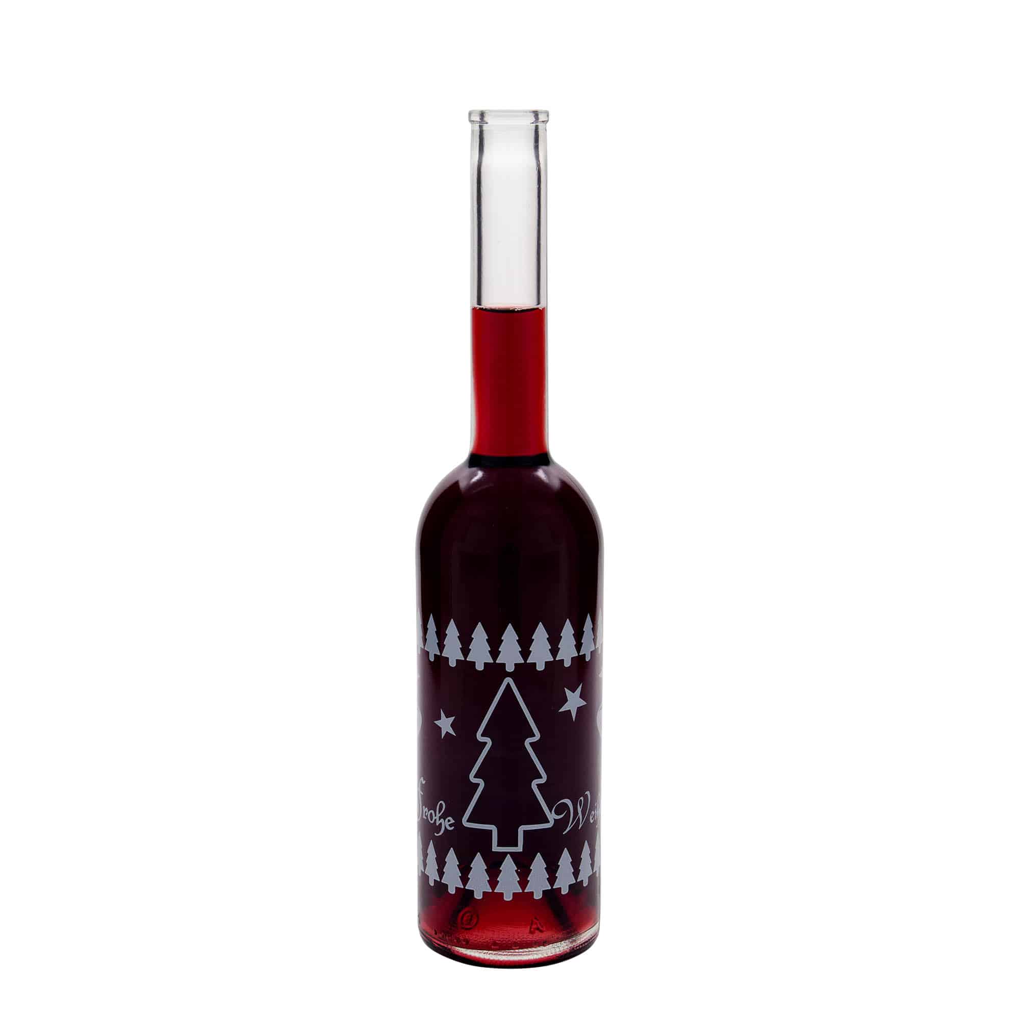Garrafa de vidro 500 ml 'Ópera', motivo: Natal clássico, boca: rolha