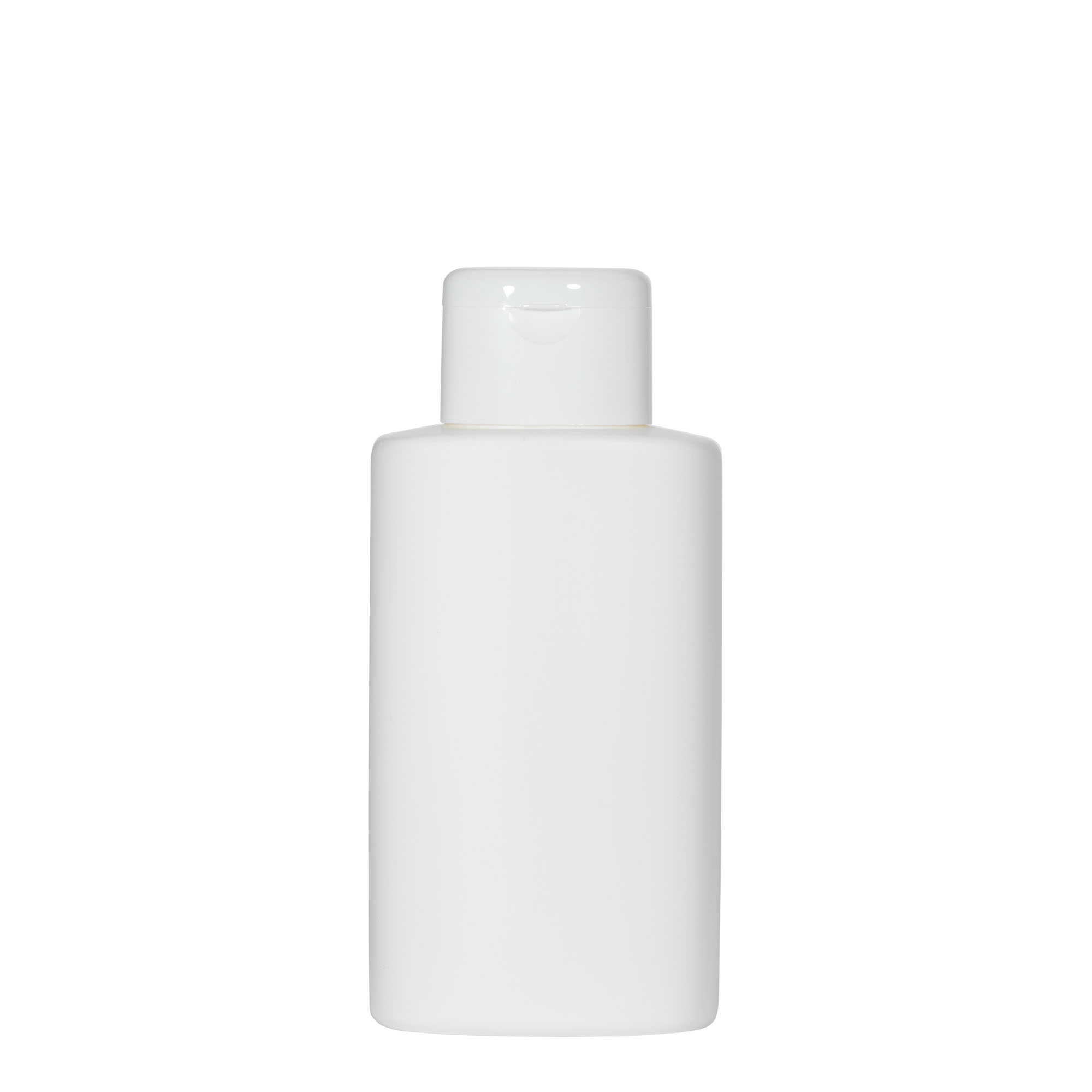 Frasco de plástico de 250 ml 'Indy', oval, HDPE, branco, abertura: tampa de rosca