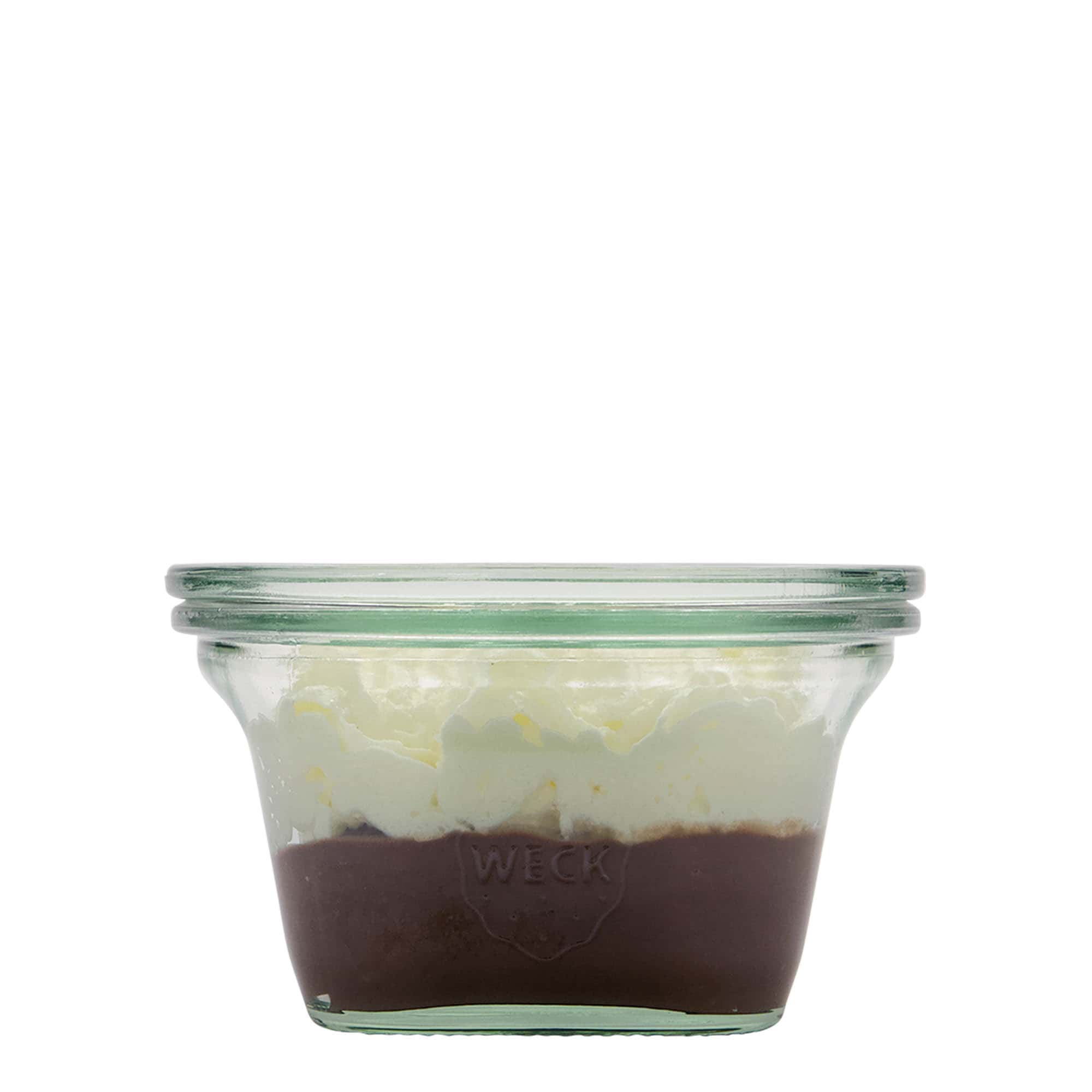290 ml WECK-Quadroglas, quadrado, boca: borda redonda