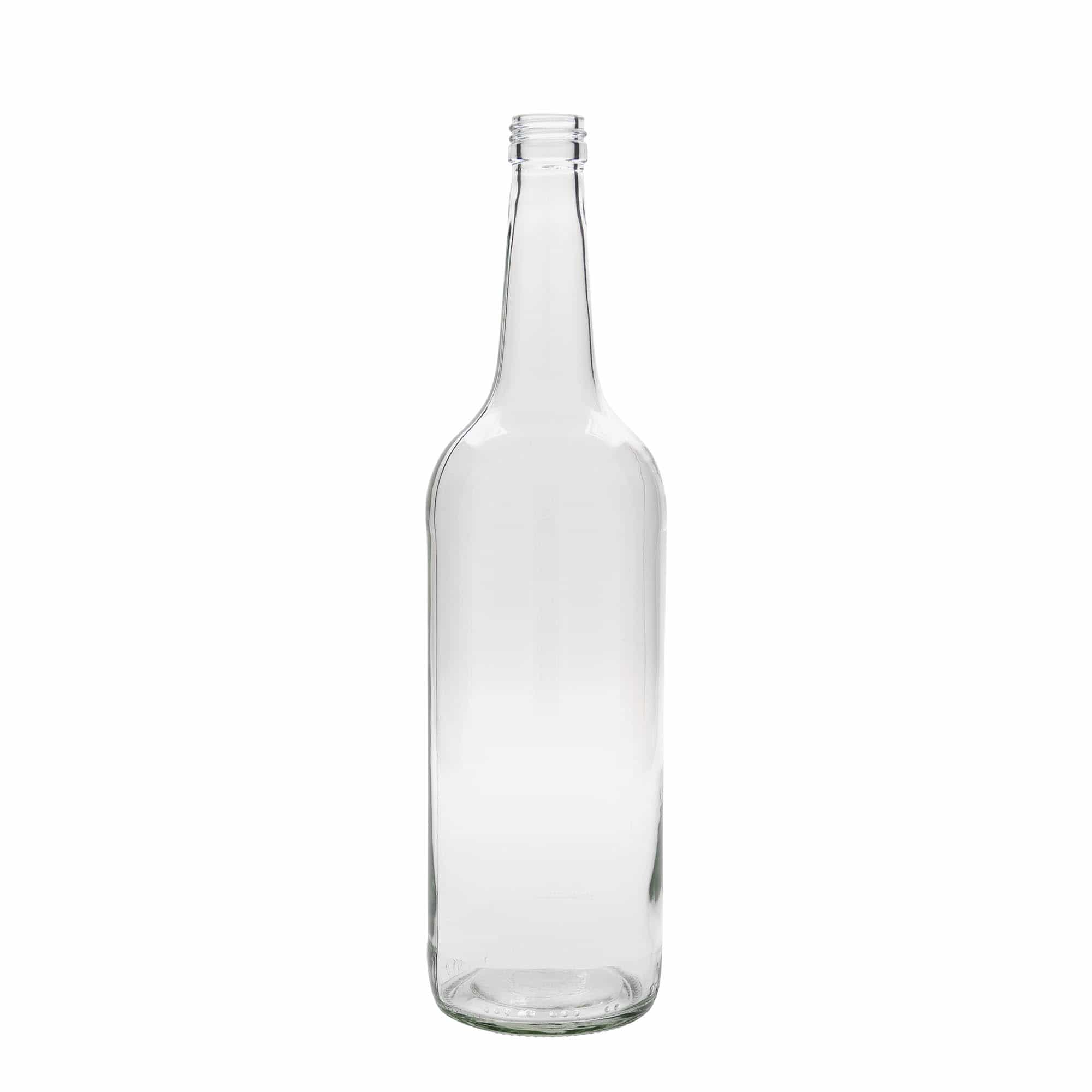 1000 ml Garrafa de vidro pescoço reto, boca: PP 28 1000 ml Garrafa de vidro pescoço reto, boca: PP 28