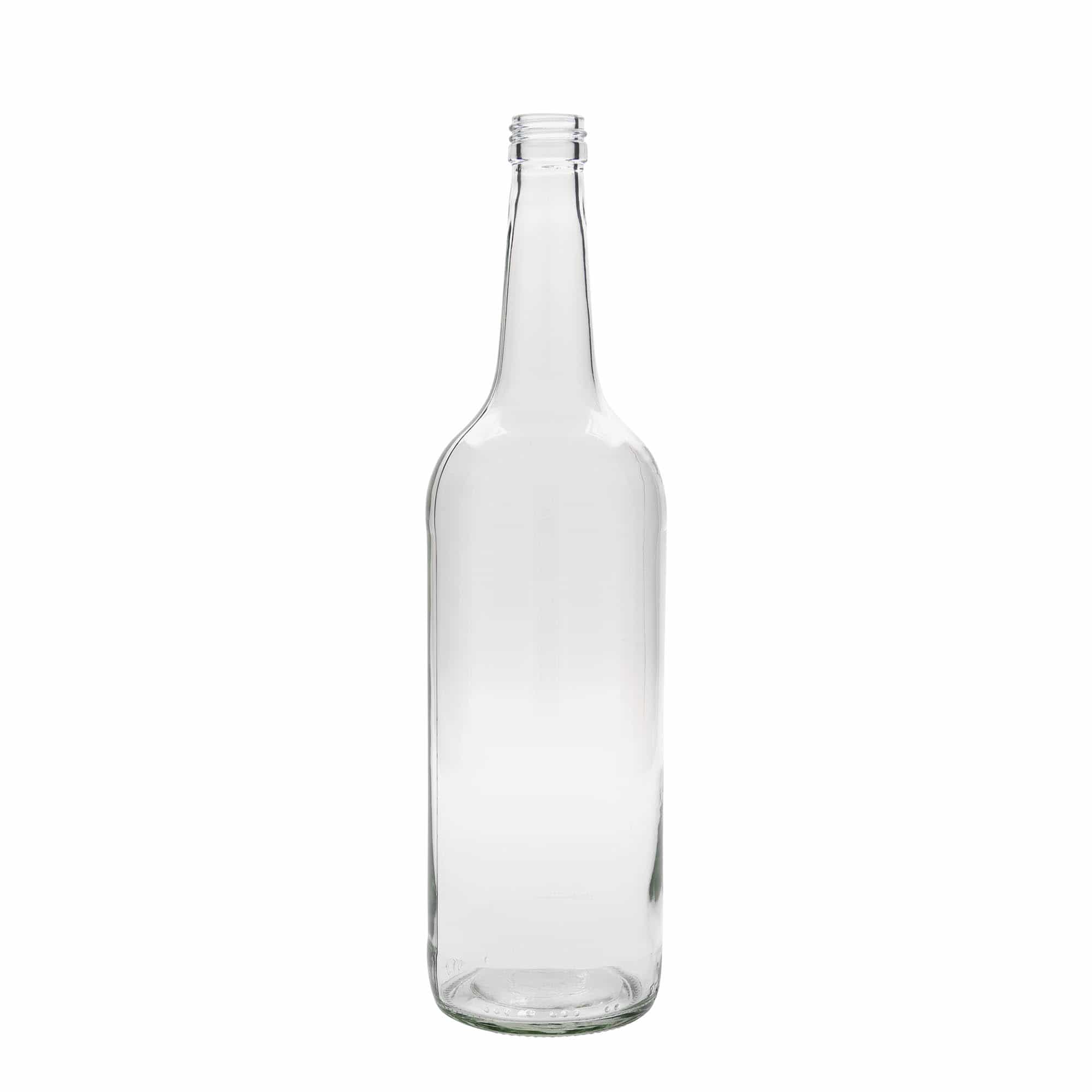 Garrafa de vidro de 1.000 ml com pescoço reto, bocal: PP 28