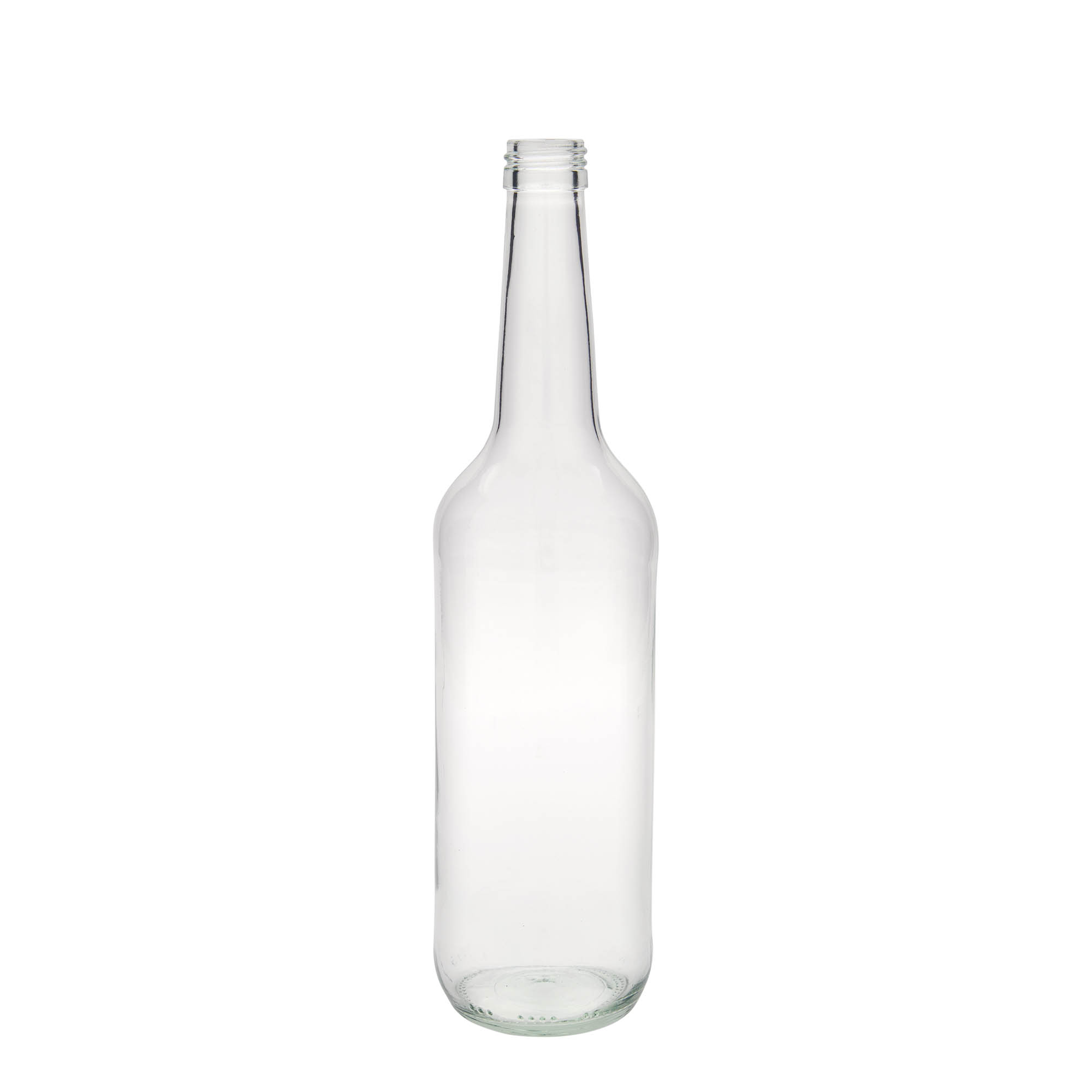 Garrafa de vidro de 700 ml, pescoço direito, boca: PP 28 Garrafa de vidro de 700 ml, pescoço direito, boca: PP 28