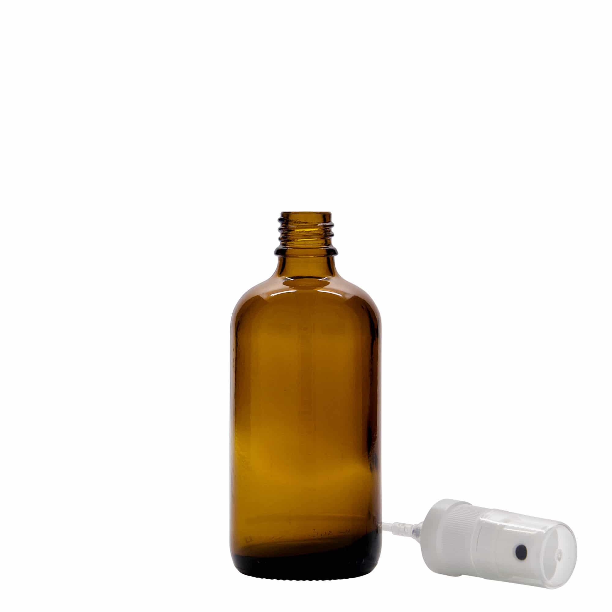Frasco de spray 100 ml, medicamento, vidro, castanho, bocal: DIN 18