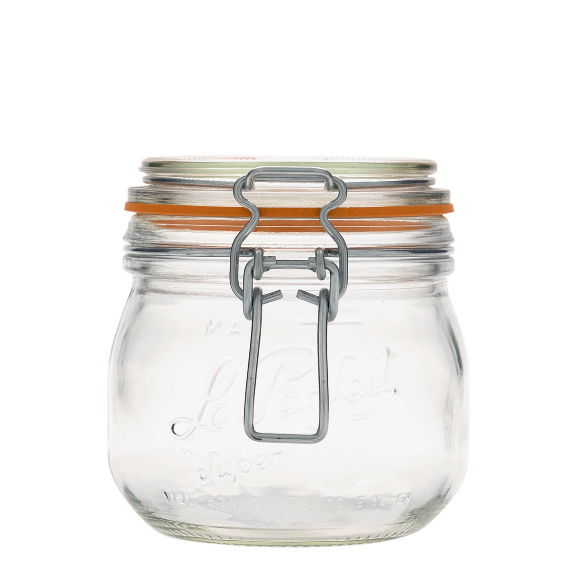 Frasco de vidro de 500 ml com fecho de arame 'Le Parfait Super Bocal', abertura: fecho de arame Frasco de vidro de 500 ml com fecho de arame 'Le Parfait Super Bocal', abertura: fecho de arame
