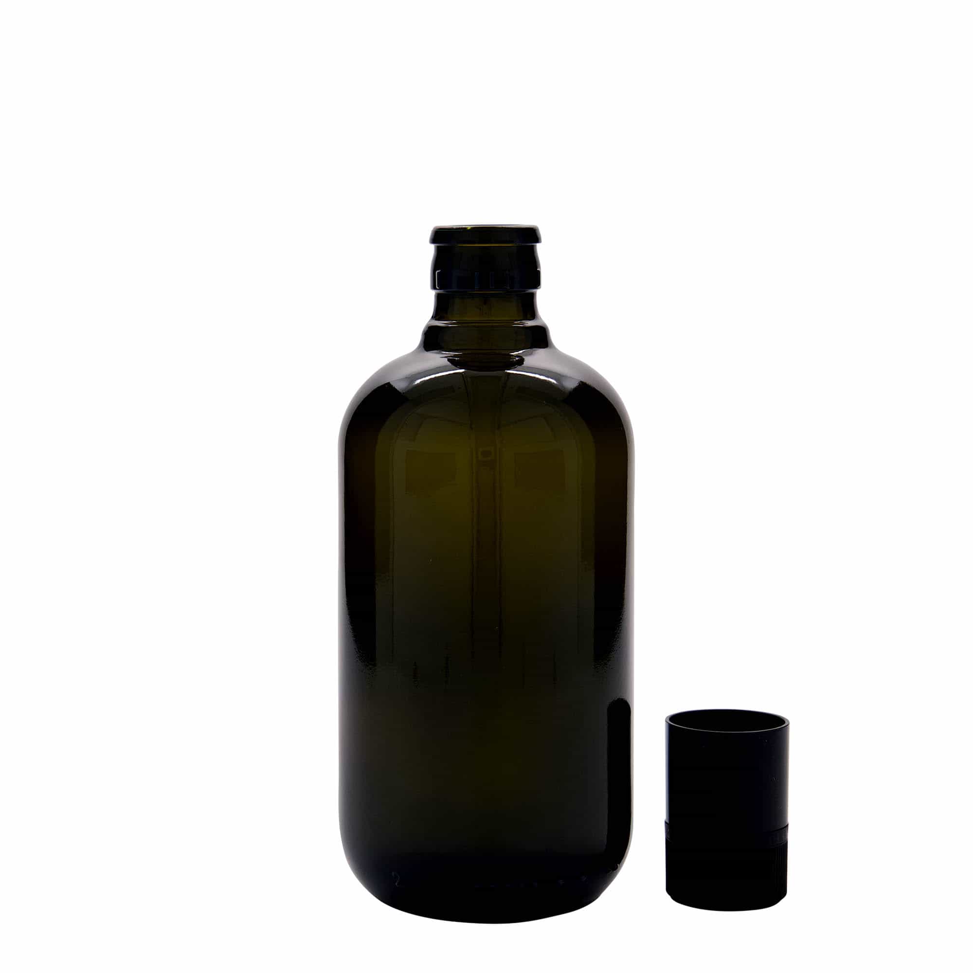 500 ml Garrafa para azeite e vinagre 'Biolio', vidro verde antigo, boca: DOP