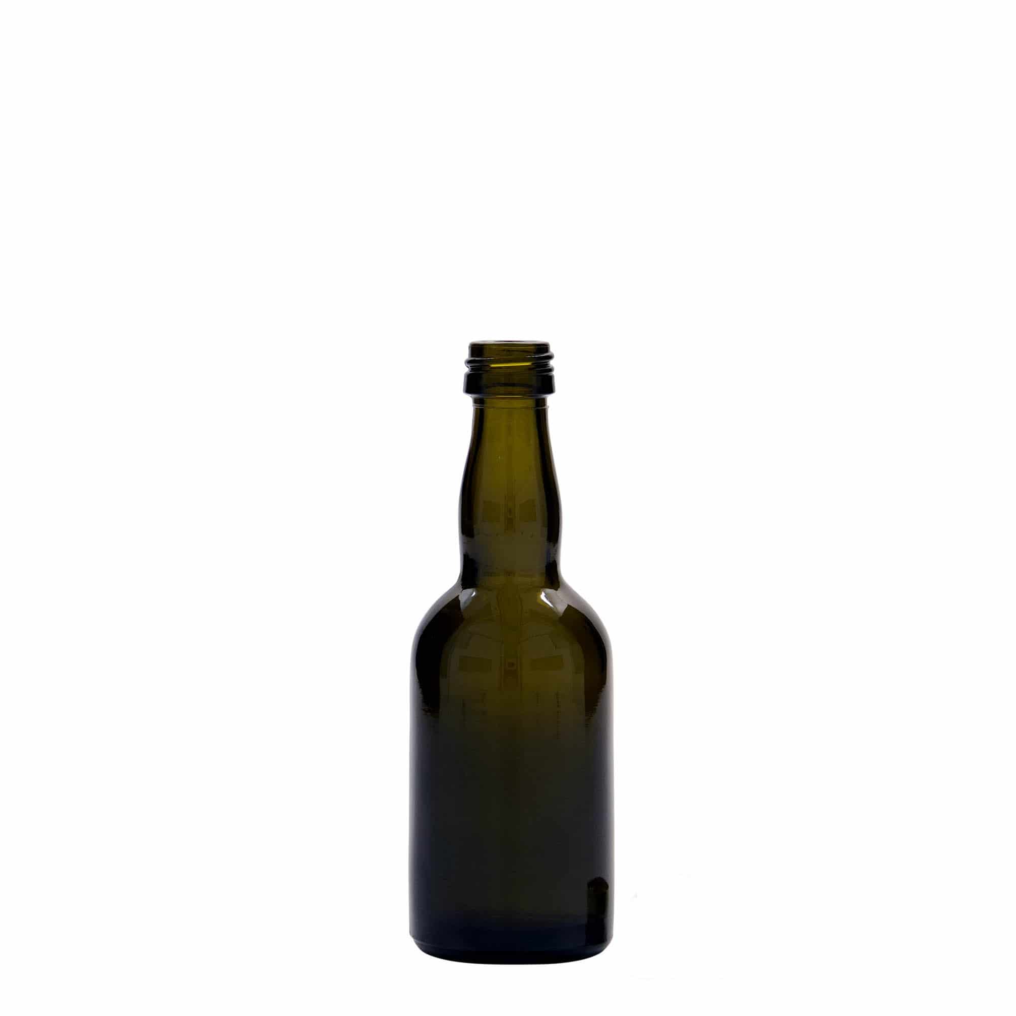 Frasco de vidro de 50 ml 'Proba', verde antigo, boca: PP 18