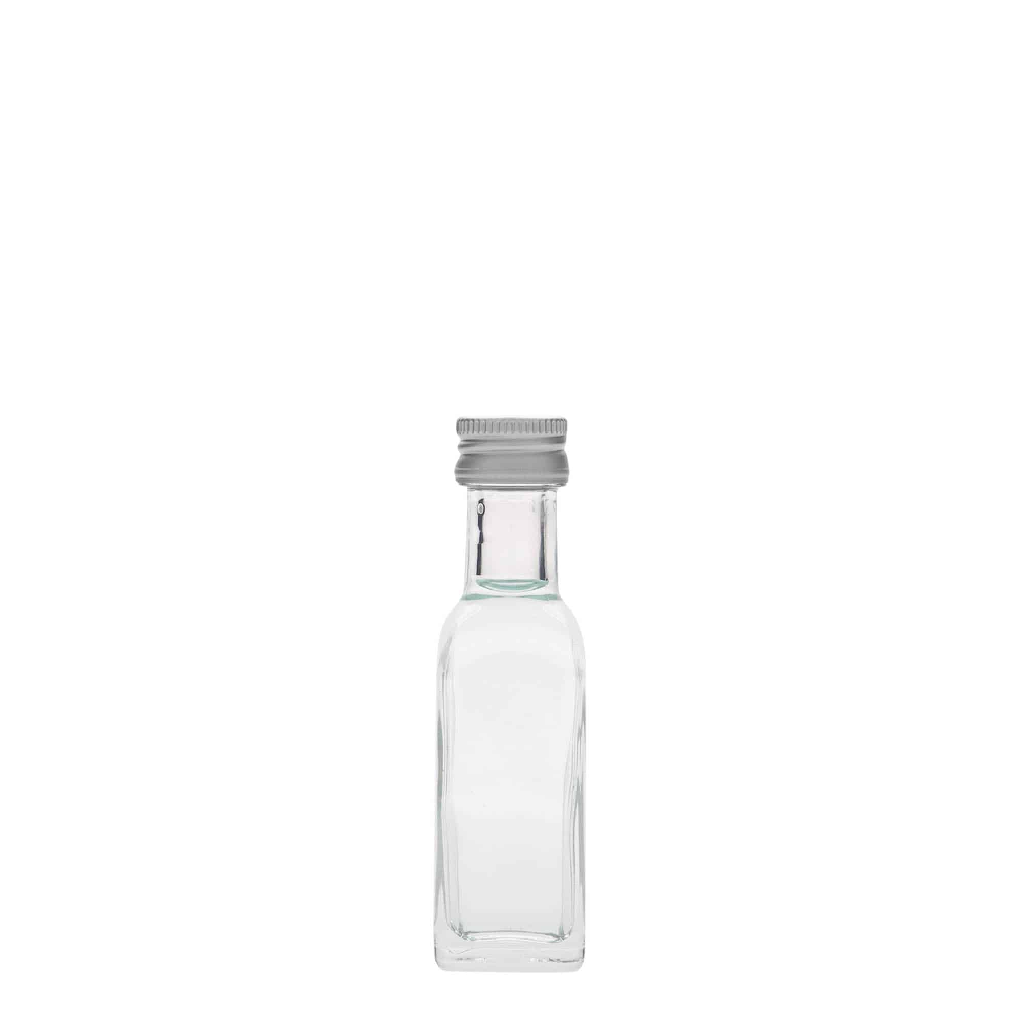 Frasco de vidro de 20 ml 'Marasca', quadrado, bocal: PP 18