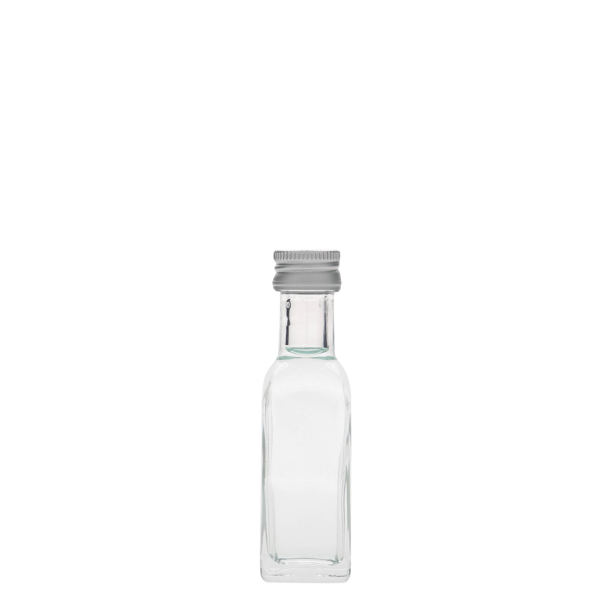 Frasco de vidro de 20 ml 'Marasca', quadrado, bocal: PP 18 Frasco de vidro de 20 ml 'Marasca', quadrado, bocal: PP 18