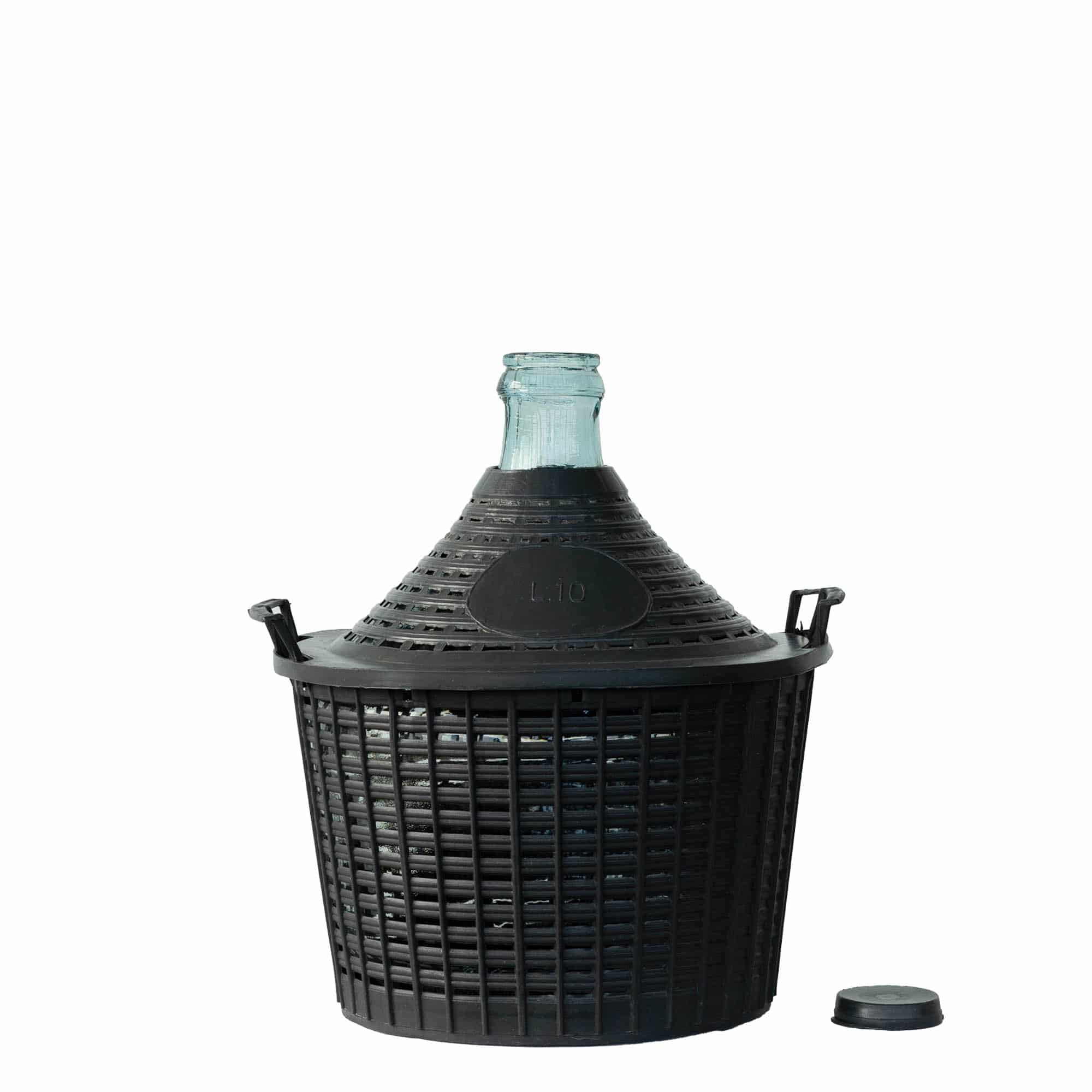 10 l Garrafão pescoço estreito, vidro, boca: Tampa