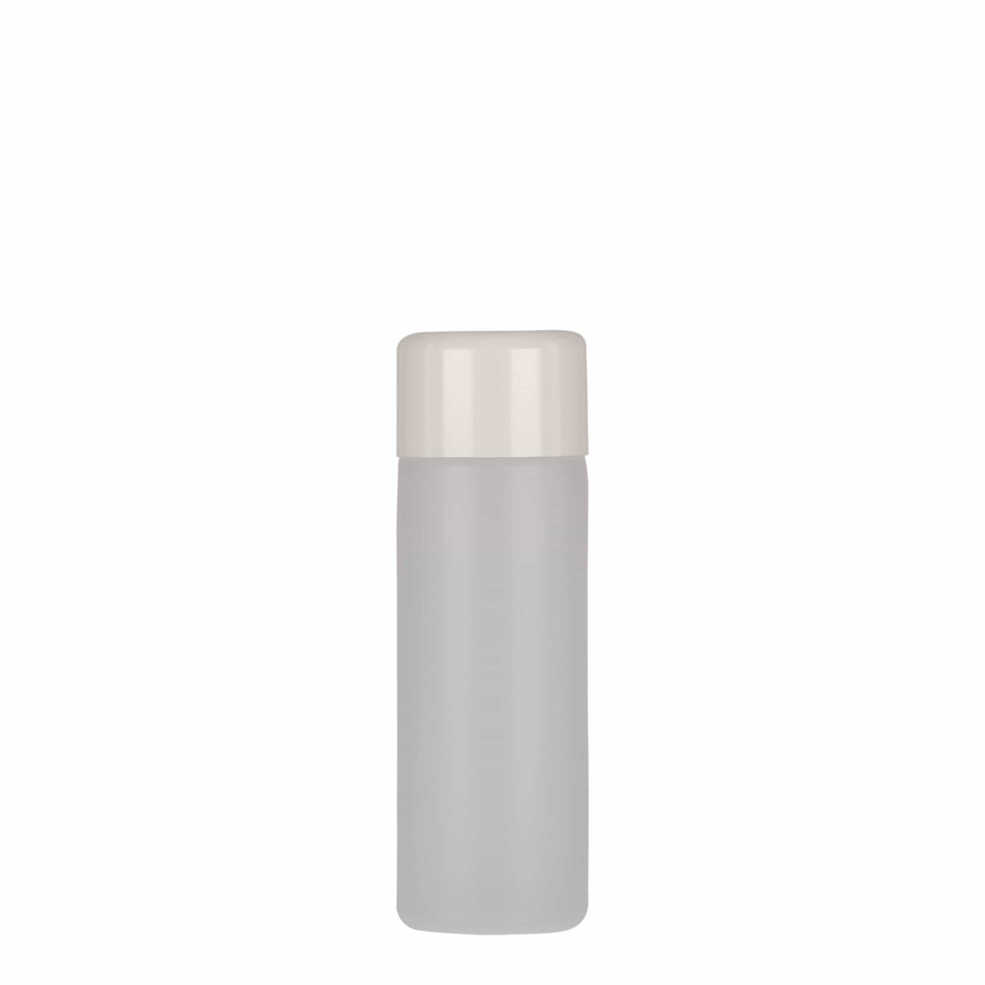 Frasco redondo de 50 ml, plástico PE, natural, bocal: tampa de rosca
