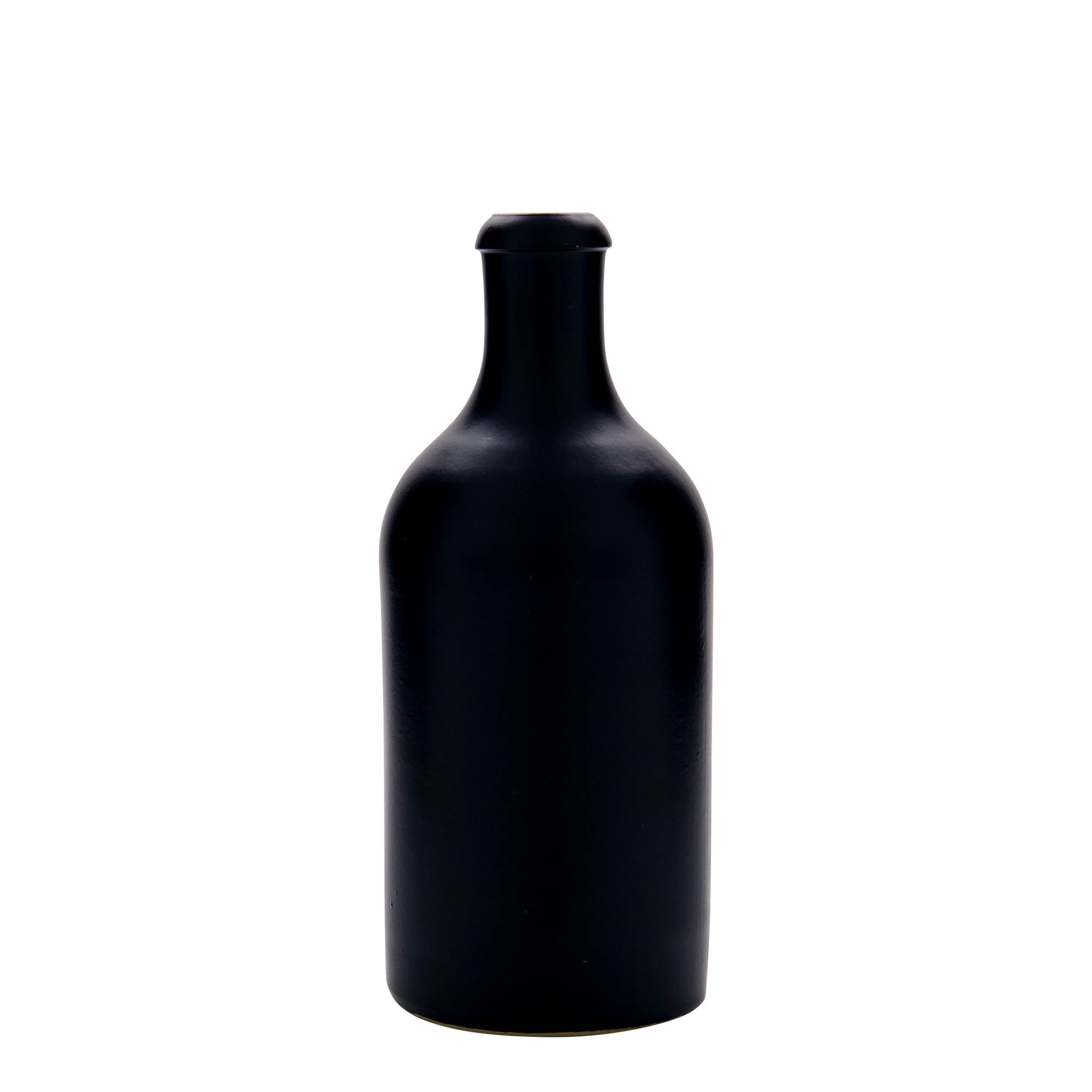 Jarro de barro 500 ml, grés, preto, boca: cortiça Jarro de barro 500 ml, grés, preto, boca: cortiça