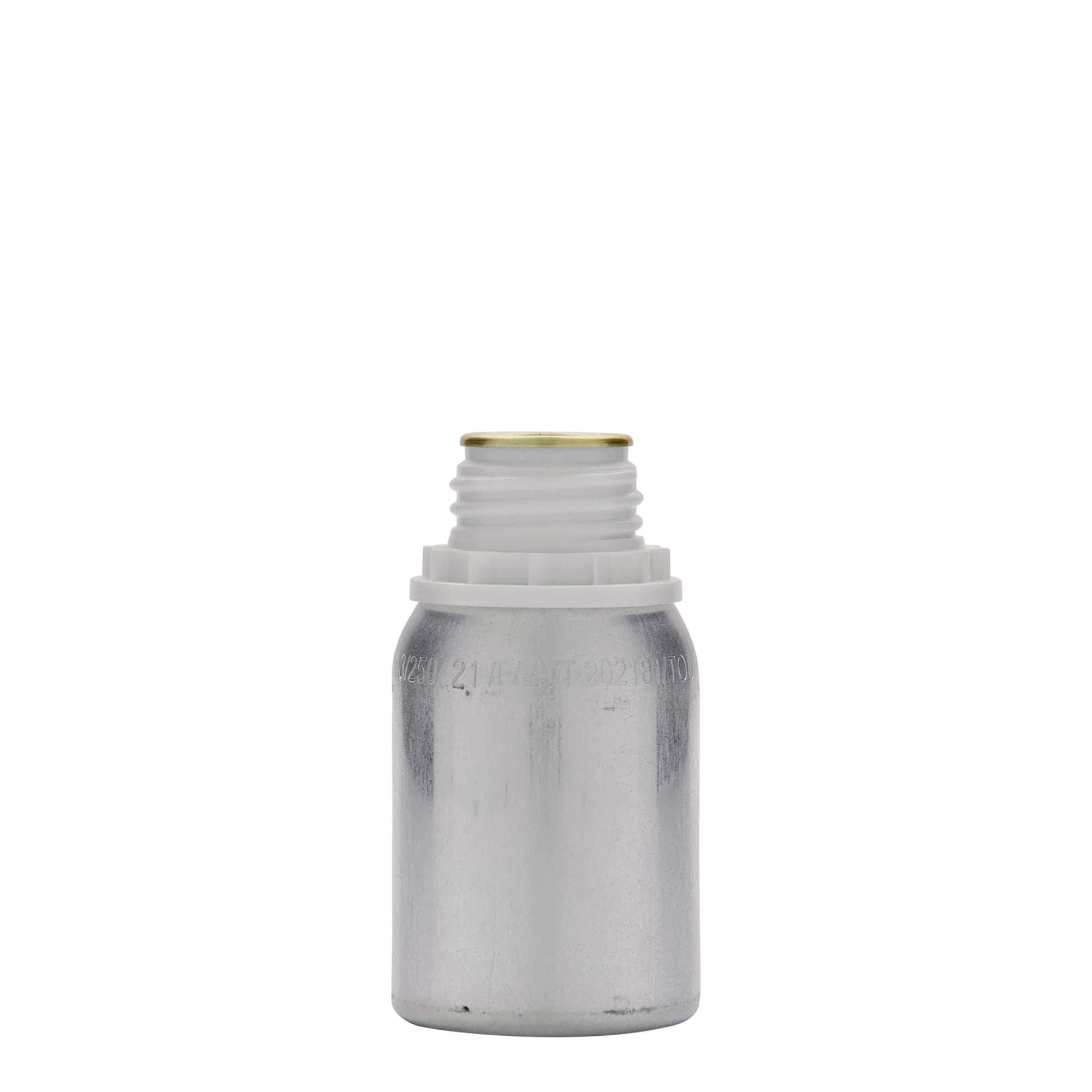 Frasco de alumínio 125 ml, metal, prata, boca: DIN 32