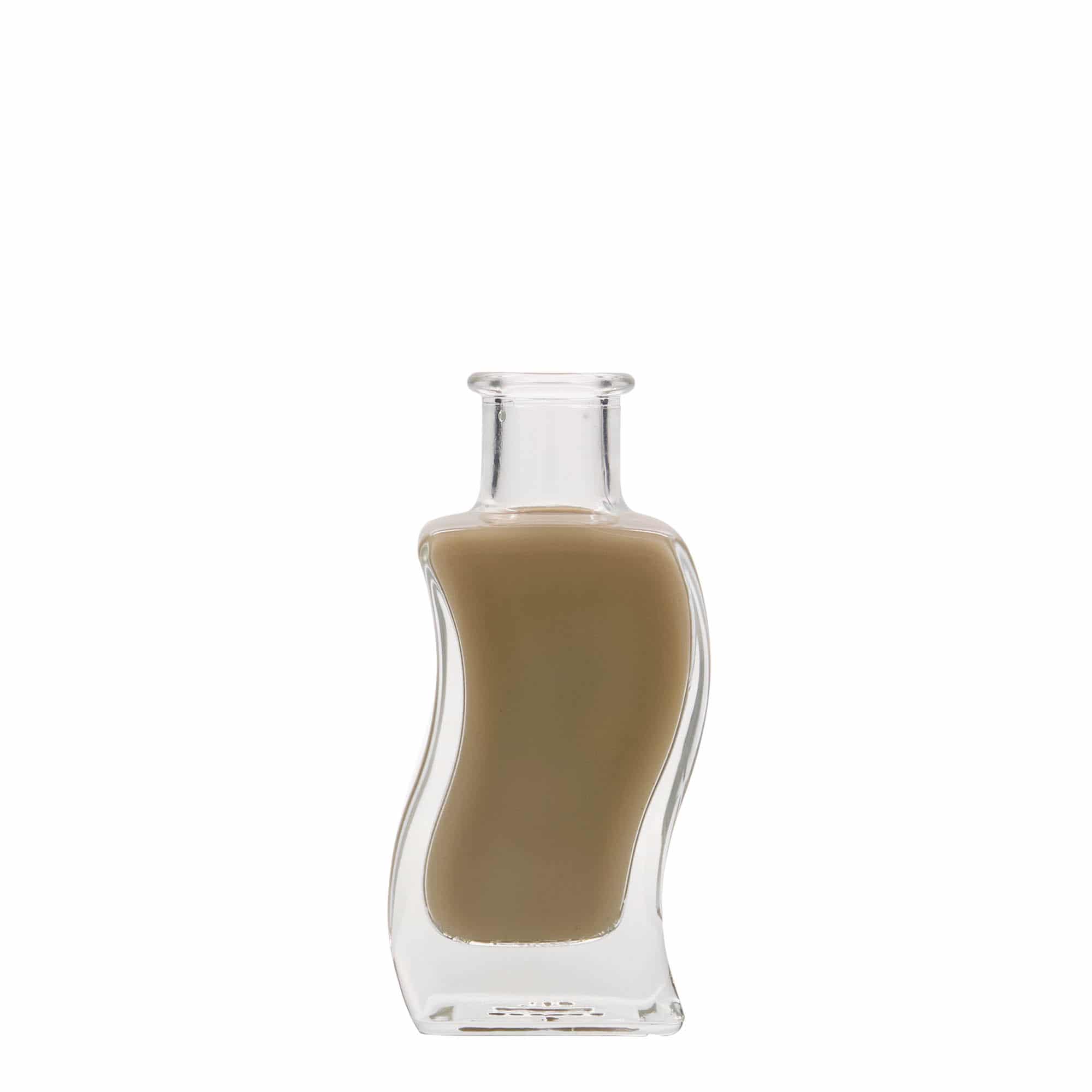 Frasco de vidro 100 ml 'Onda', quadrado, boca: cortiça Frasco de vidro 100 ml 'Onda', quadrado, boca: cortiça