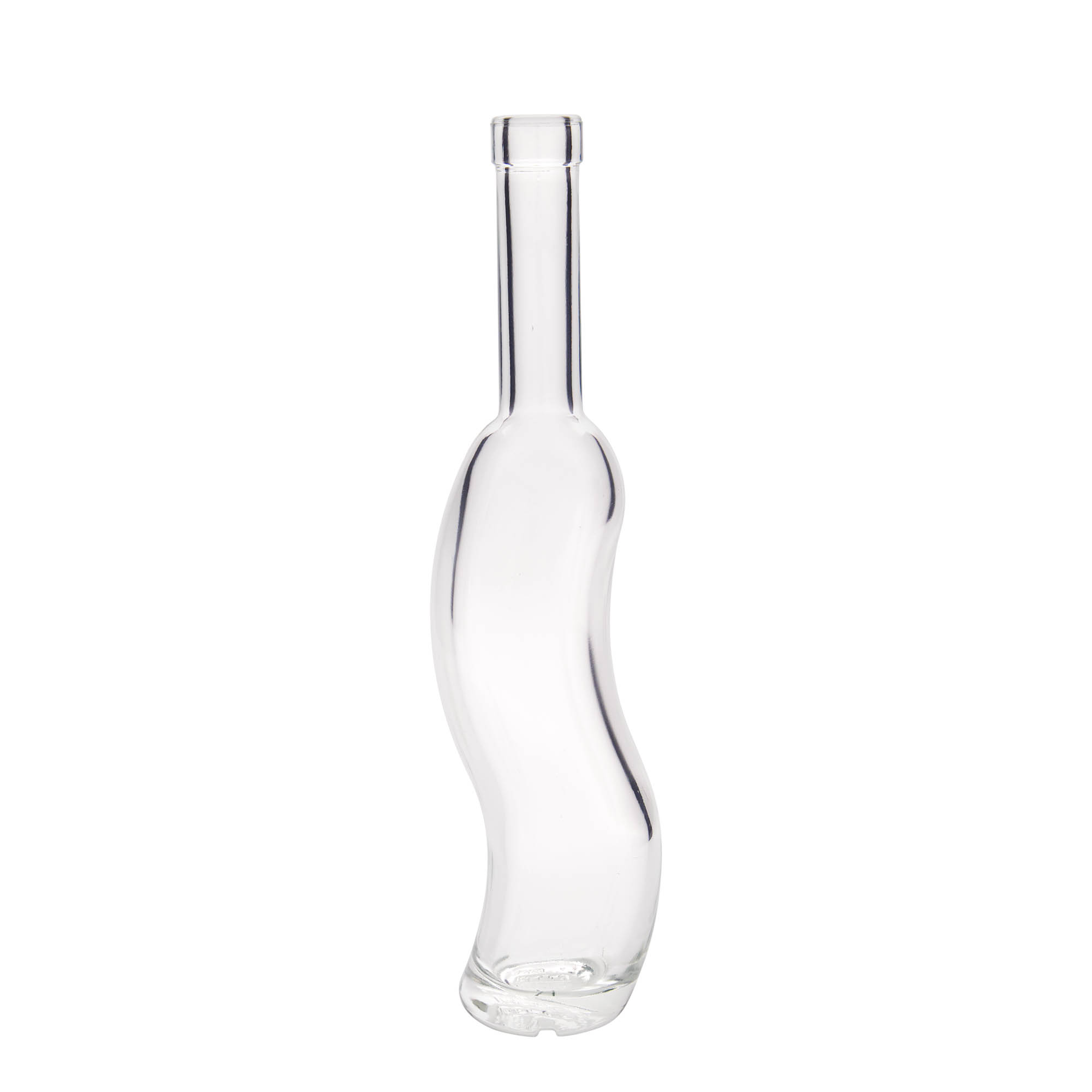Garrafa de vidro de 350 ml 'La-Ola', semi-redonda, Boca: Cortiça Garrafa de vidro de 350 ml 'La-Ola', semi-redonda, Boca: Cortiça