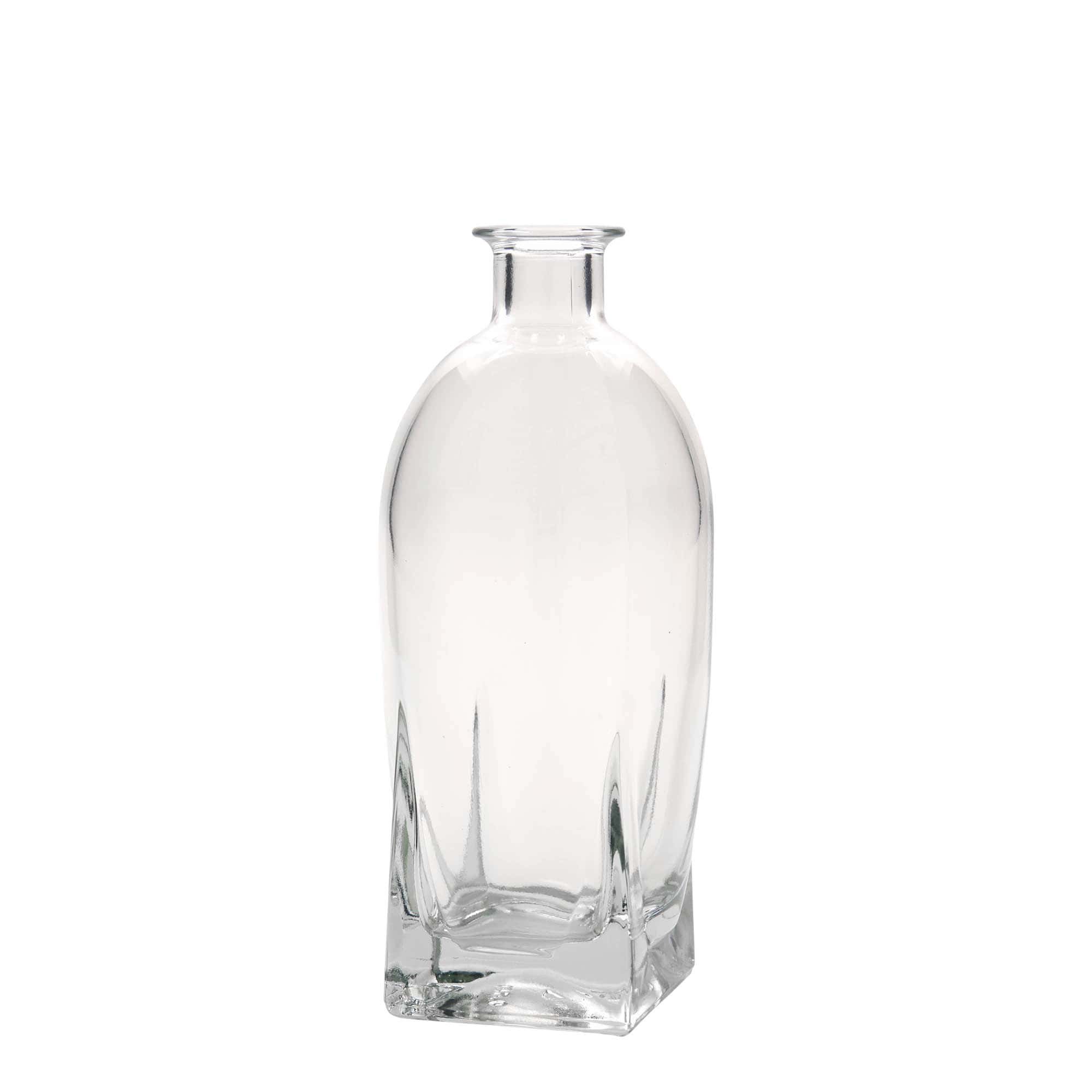 Garrafa de vidro de 500 ml 'Zino', quadrada, boca: cortiça
