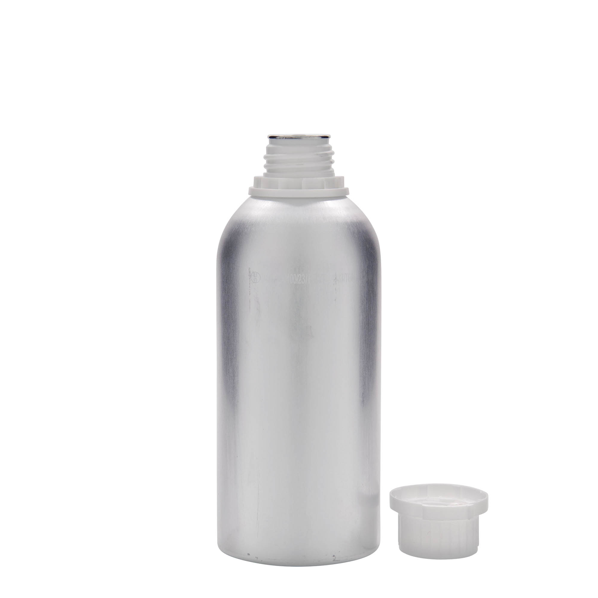 625 ml garrafa de alumínio, metal, prata, boca: DIN 32