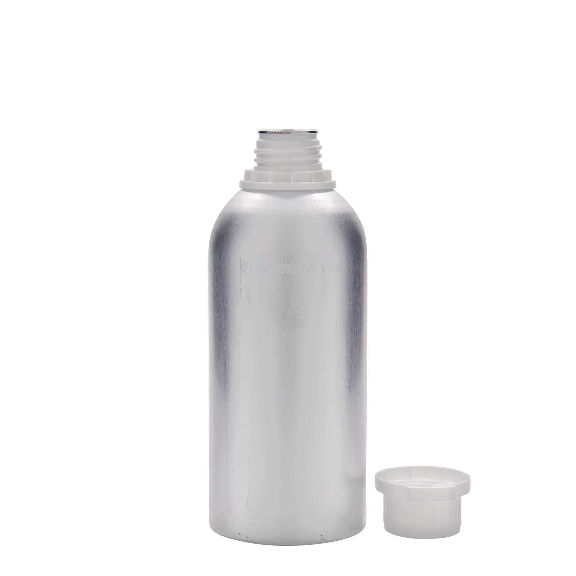 625 ml garrafa de alumínio, metal, prata, boca: DIN 32