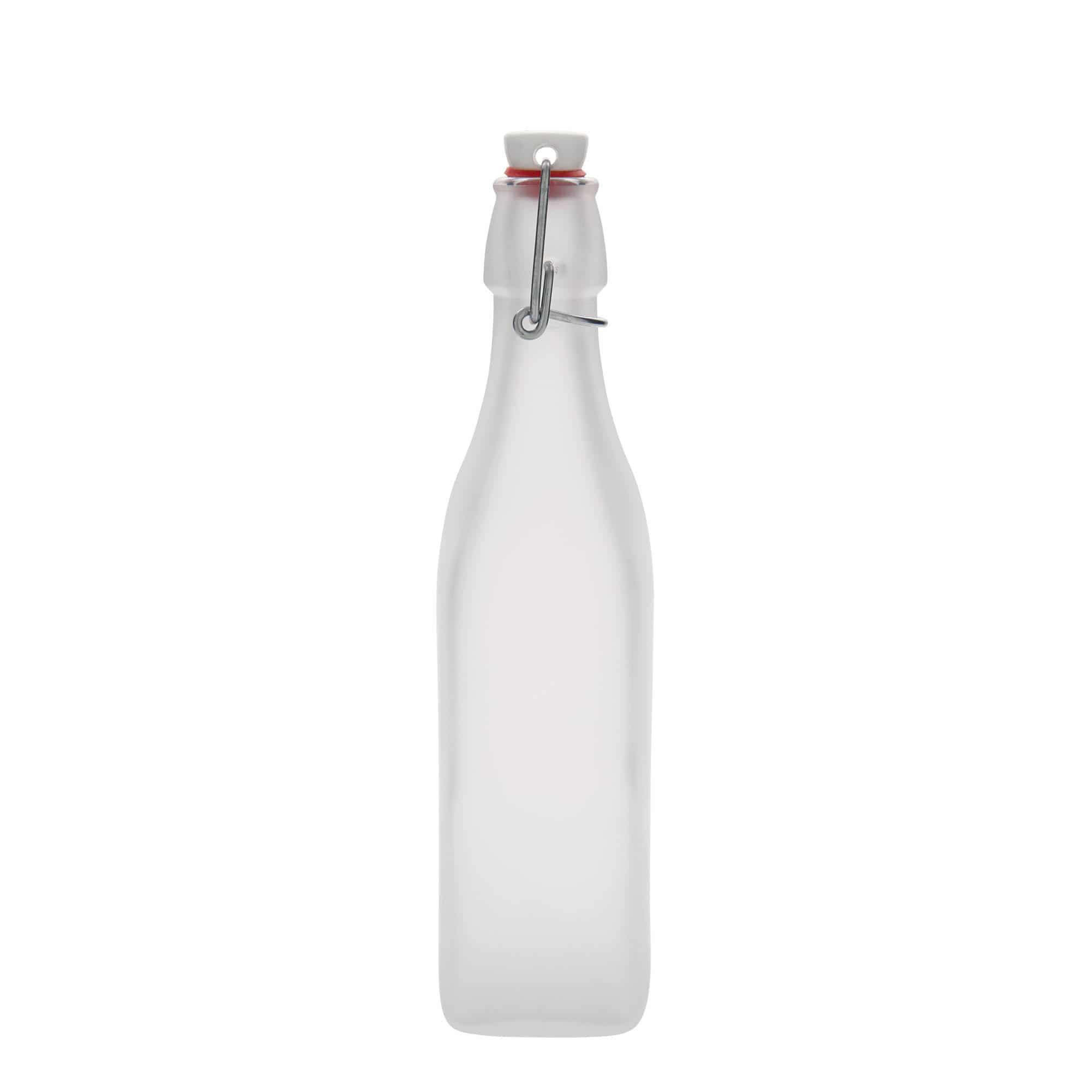 500 ml Garrafa de vidro 'Swing', quadrada, branco, boca: Tampa mecânica 500 ml Garrafa de vidro 'Swing', quadrada, branco, boca: Tampa mecânica