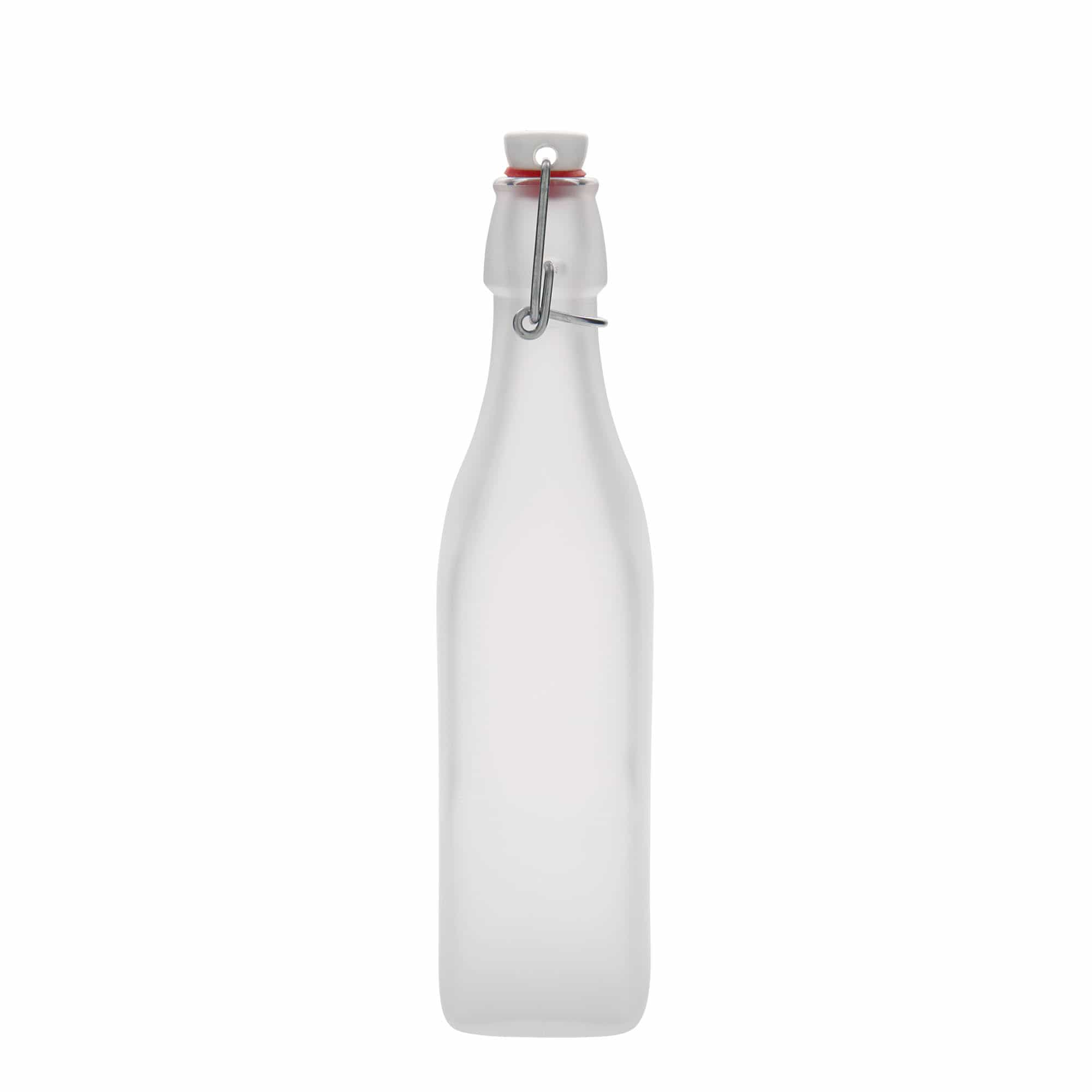Garrafa de vidro 500 ml 'Swing, quadrada, branca, boca: fecho de alavanca'
