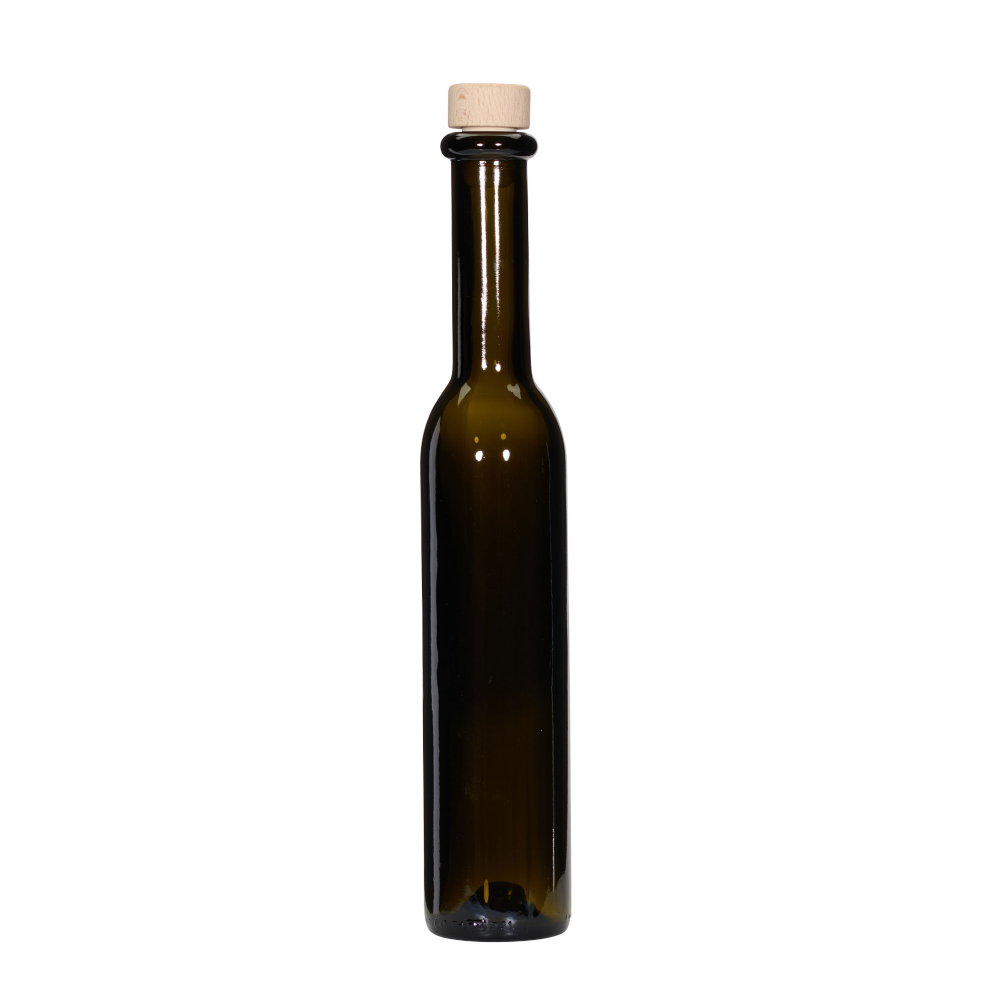 Frasco de vidro de 250 ml 'Rocky', verde antigo, boca: cortiça