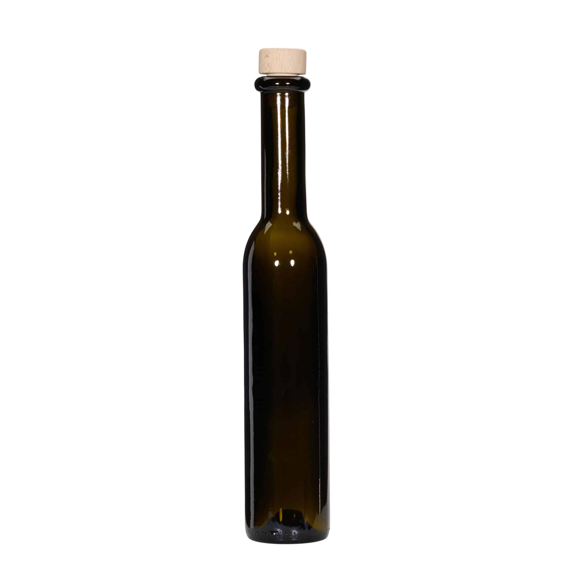 Frasco de vidro de 250 ml 'Rocky', verde antigo, boca: cortiça