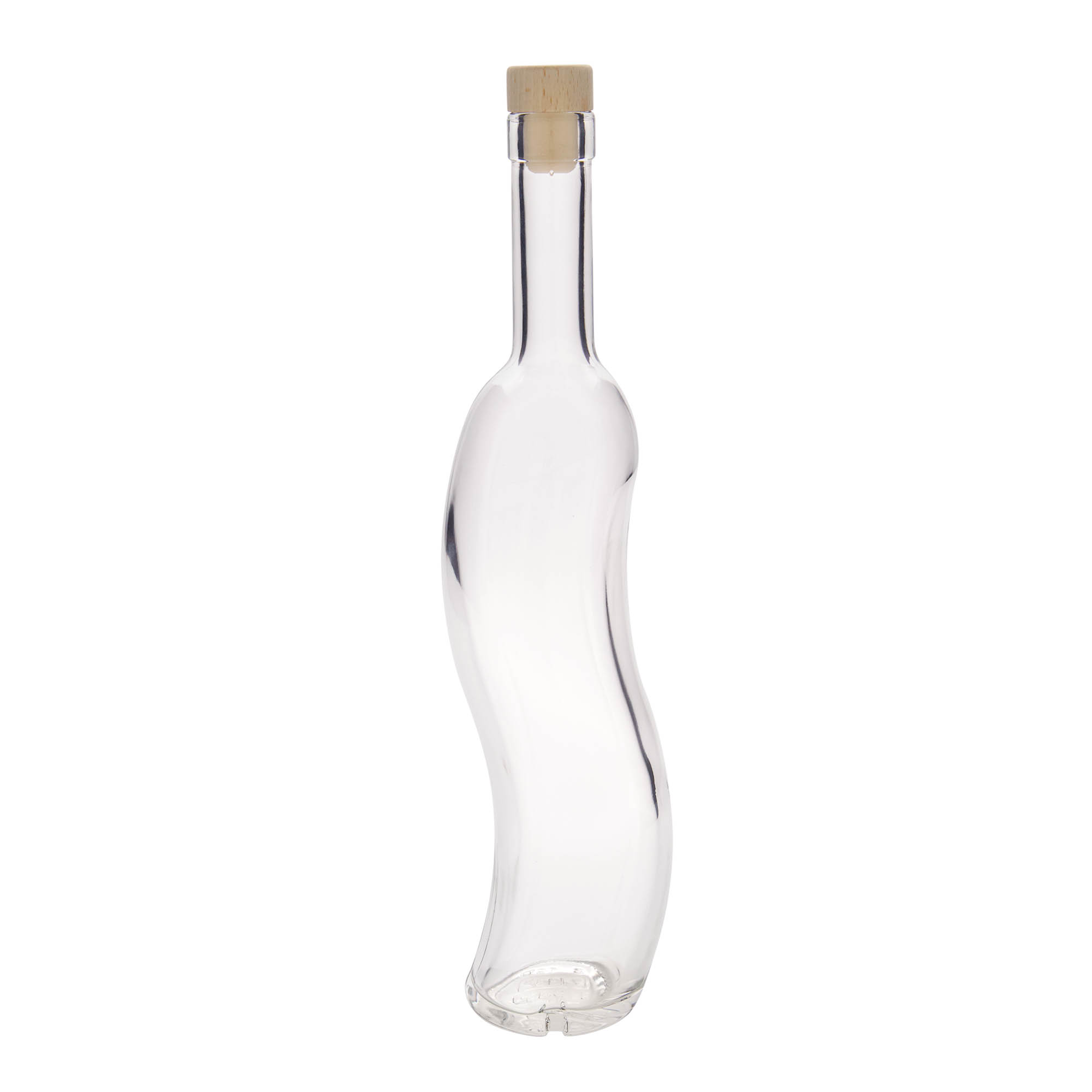 Garrafa de vidro de 500 ml 'La-Ola', semi-redonda, boca: cortiça