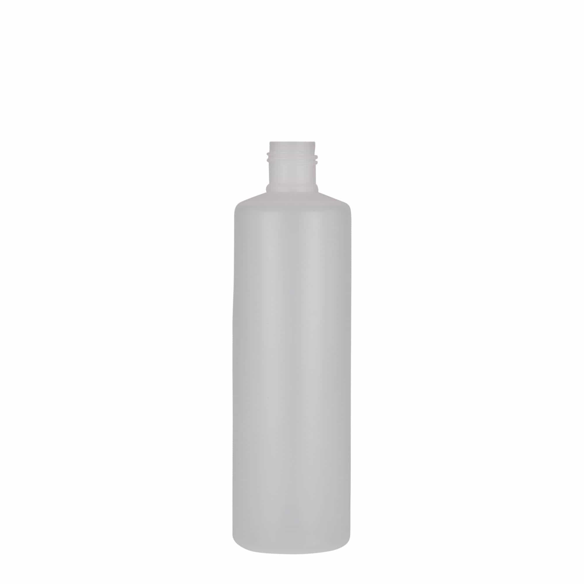 250 ml garrafa redonda, plástico PE, natural, boca: tampa de rosca