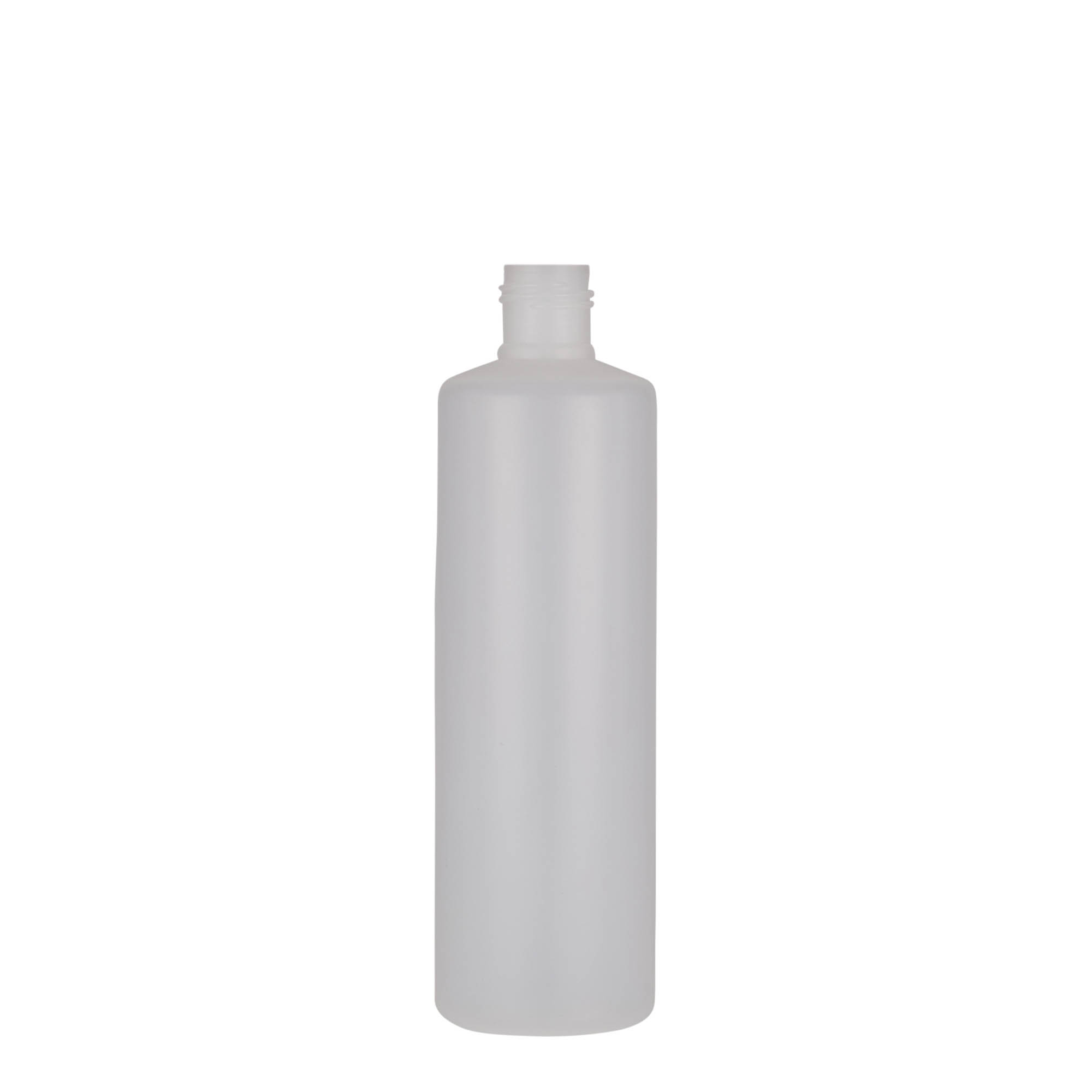 250 ml garrafa redonda, plástico PE, natural, boca: tampa de rosca